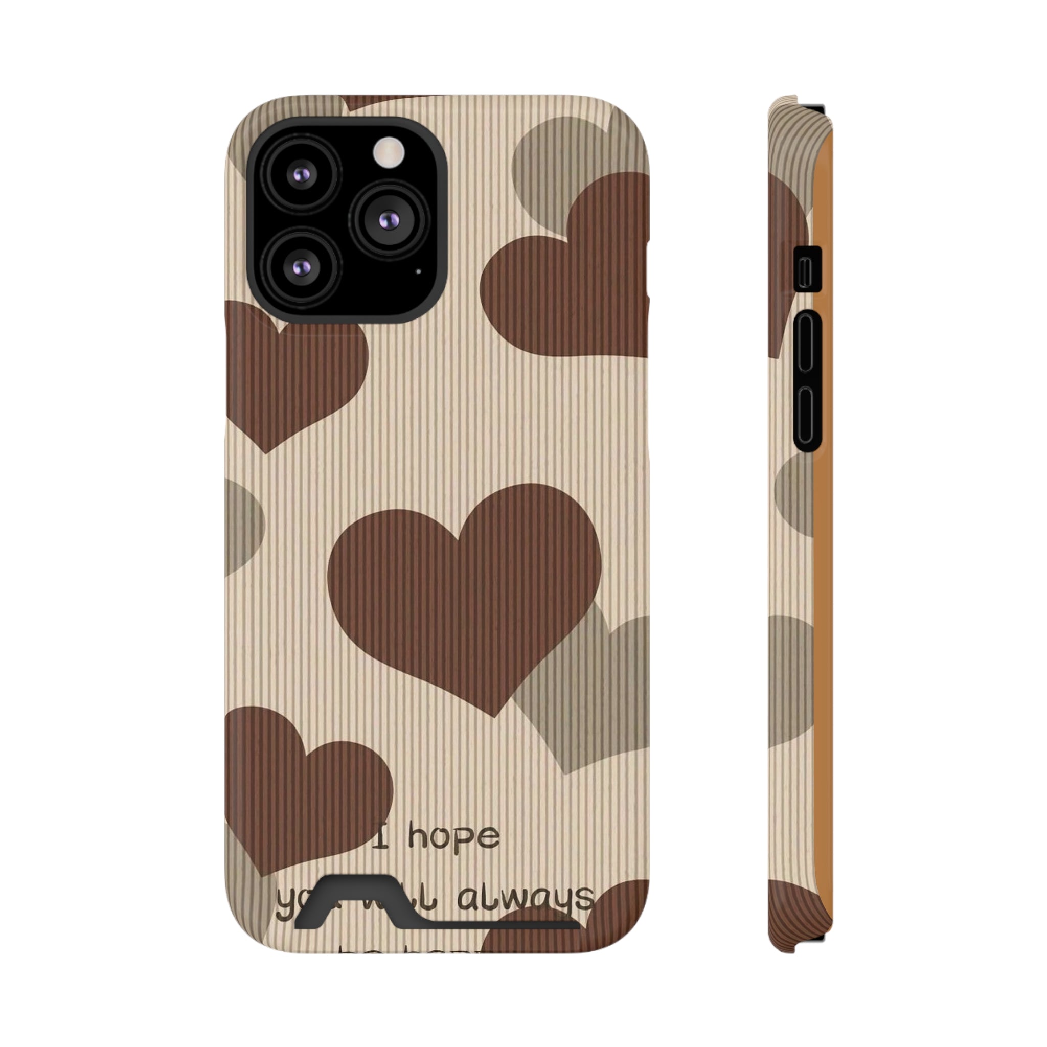 Heartfelt Phone Case with Card Holder | Cute Gift for Friends, Valentine's, Anniversary, Durable Protection, Everyday Use