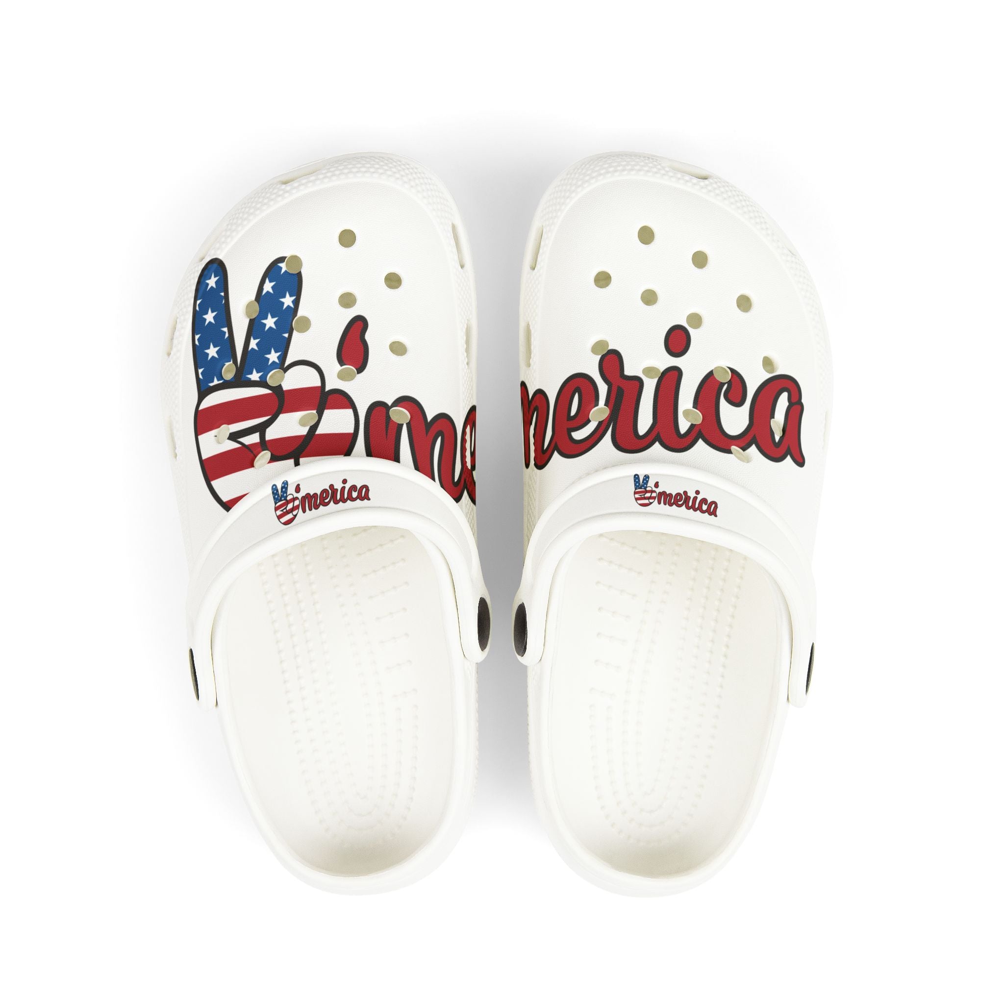 Patriotic Kid's Clogs, Fun Summer Footwear, Ideal for Holidays, Outdoor Play, Fourth of July, Independence Day, Travel, Casual Style