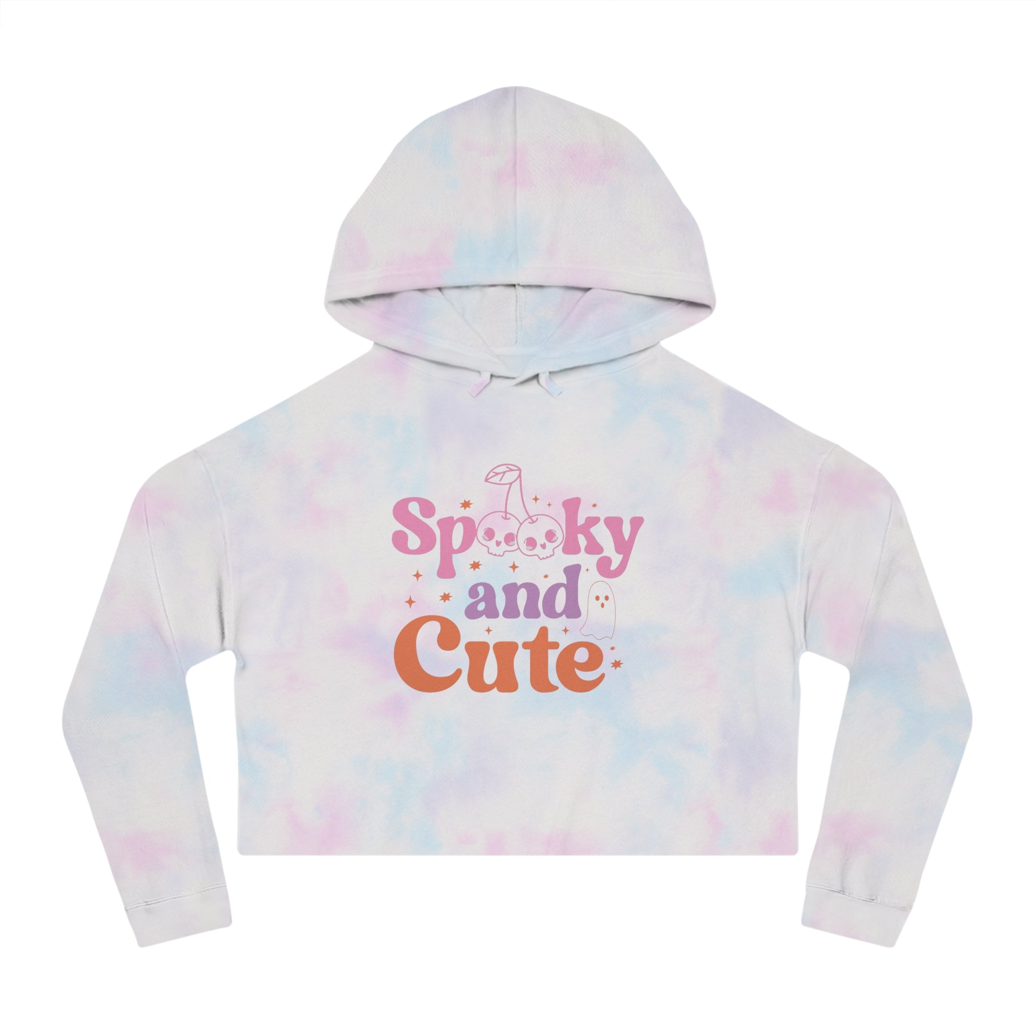 Spooky and Cute Cropped Hoodie, Women's Halloween Fashion, Cozy Sweatshirt, Trendy Fall Apparel, Gift for Her, Casual Style