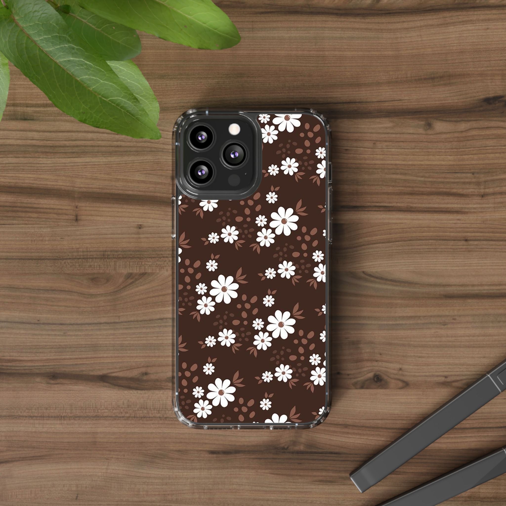 Floral Clear Phone Case, Durable Phone Cover, Transparent Phone Protection, Gift for Her, Spring Phone Accessory