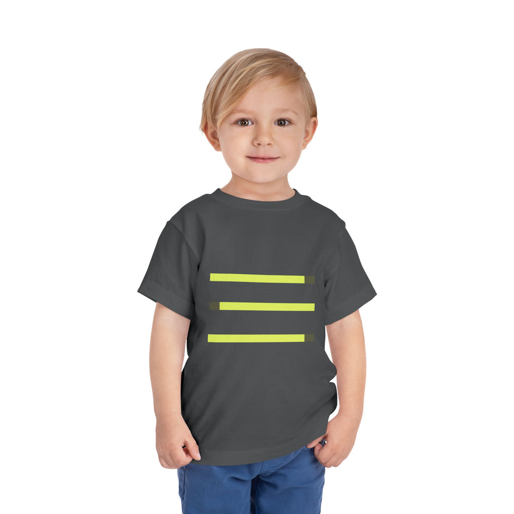 Toddler Short Sleeve Tee with Yellow Lines, Kids Fashion, Summer Playwear, Birthday Gift, Everyday Comfort, Fun Casual Wear