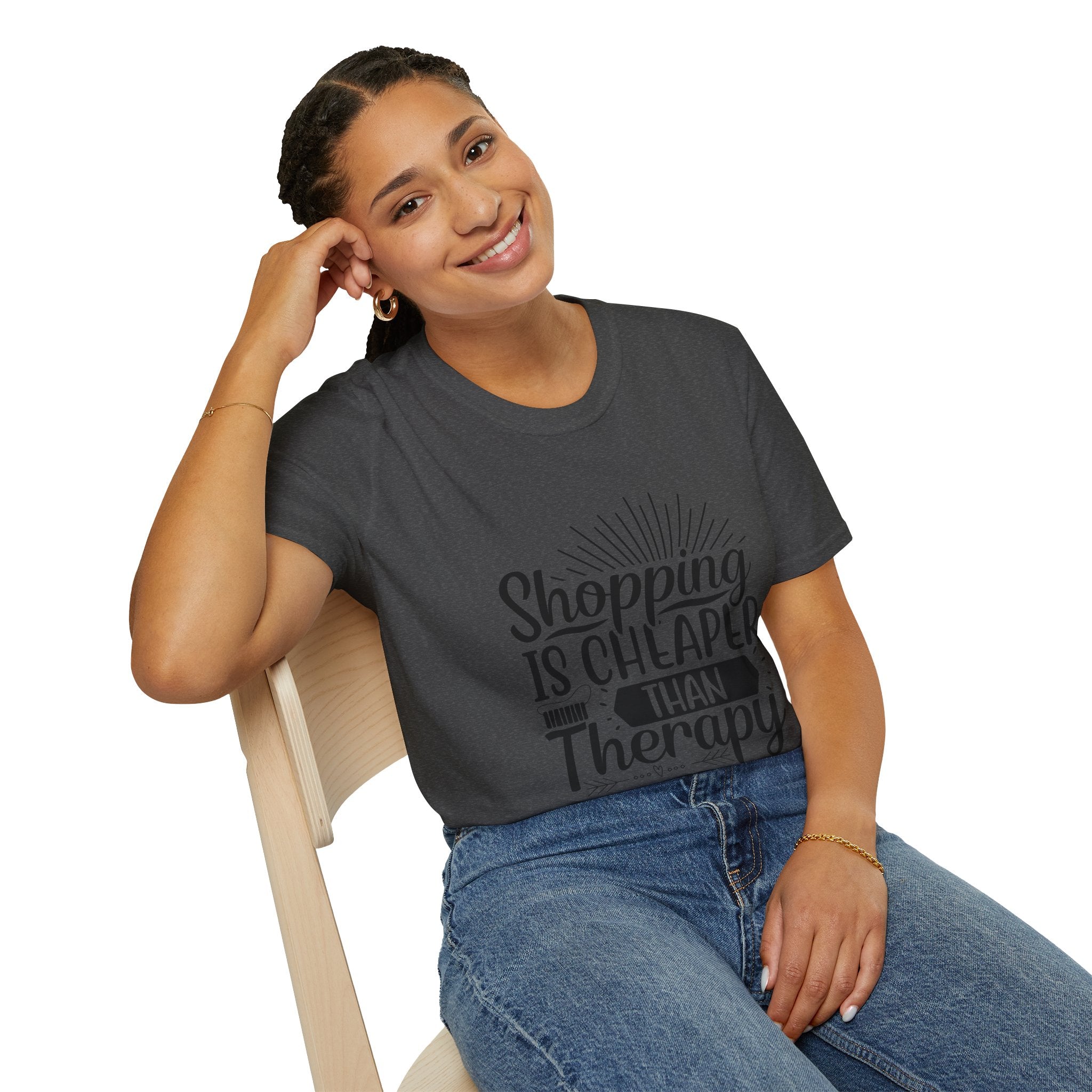 Shopping Therapy T-Shirt, Funny Gift for Shoppers, Casual Tee, Unique Humor Shirt, Gift for Her