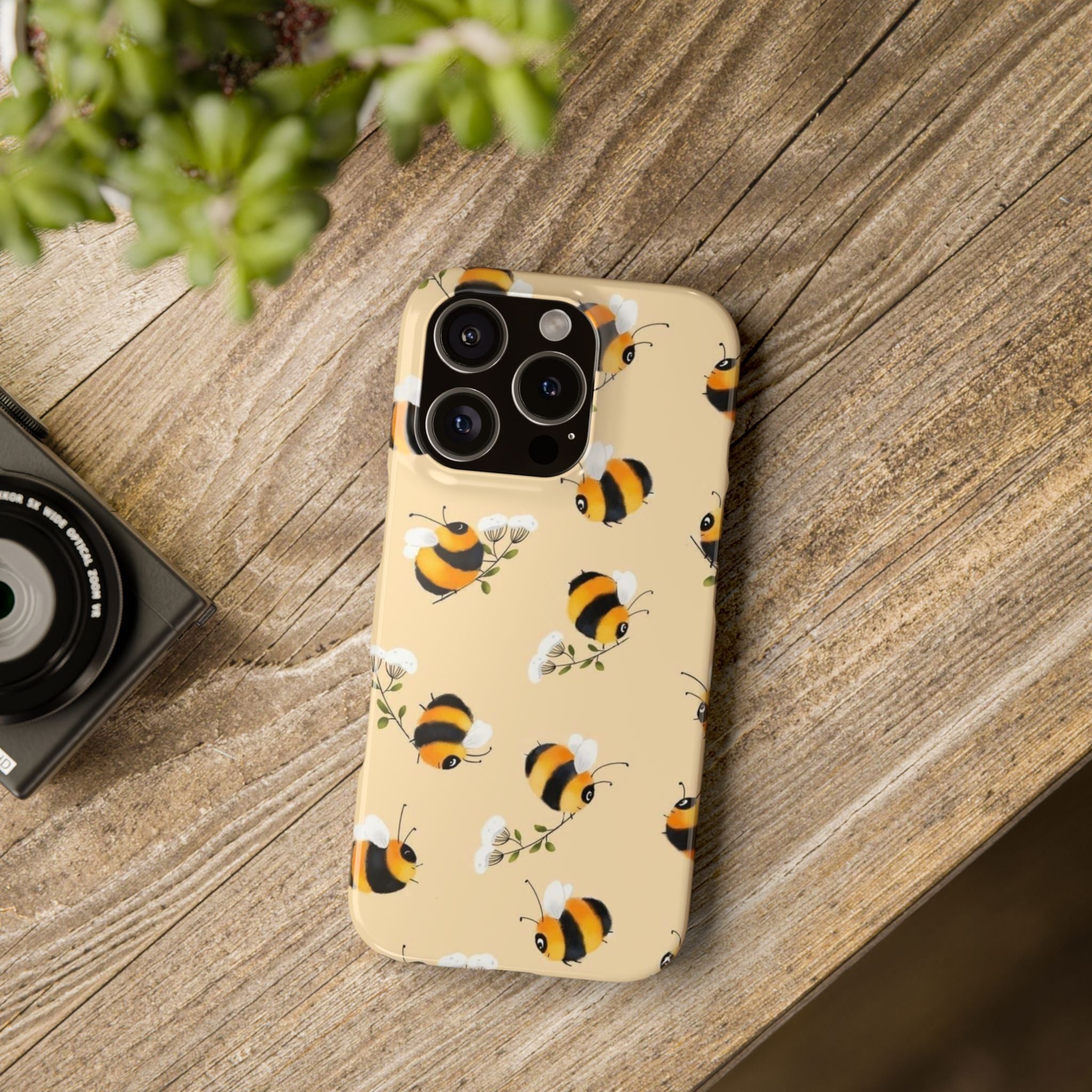 Bee-inspired Slim Phone Cases, Cute Bumblebee Design, Eco-friendly Mobile Covers, Perfect Gift for Nature Lovers