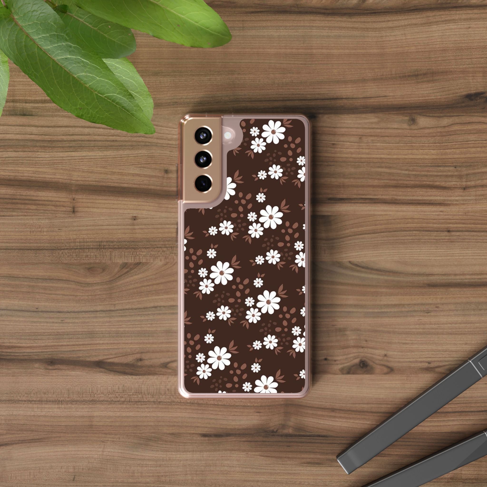 Floral Clear Phone Case, Durable Phone Cover, Transparent Phone Protection, Gift for Her, Spring Phone Accessory