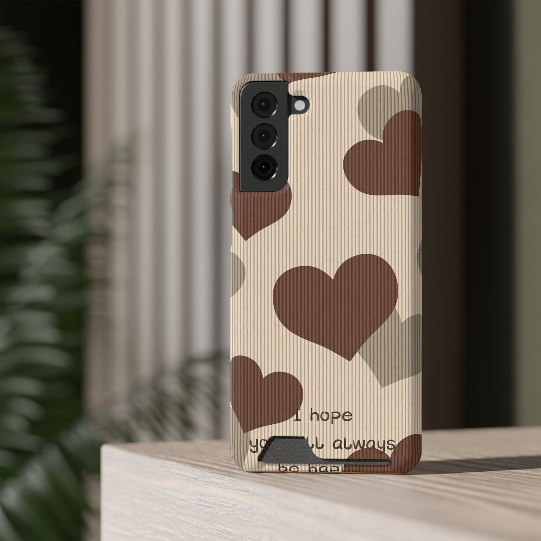 Heartfelt Phone Case with Card Holder | Cute Gift for Friends, Valentine's, Anniversary, Durable Protection, Everyday Use