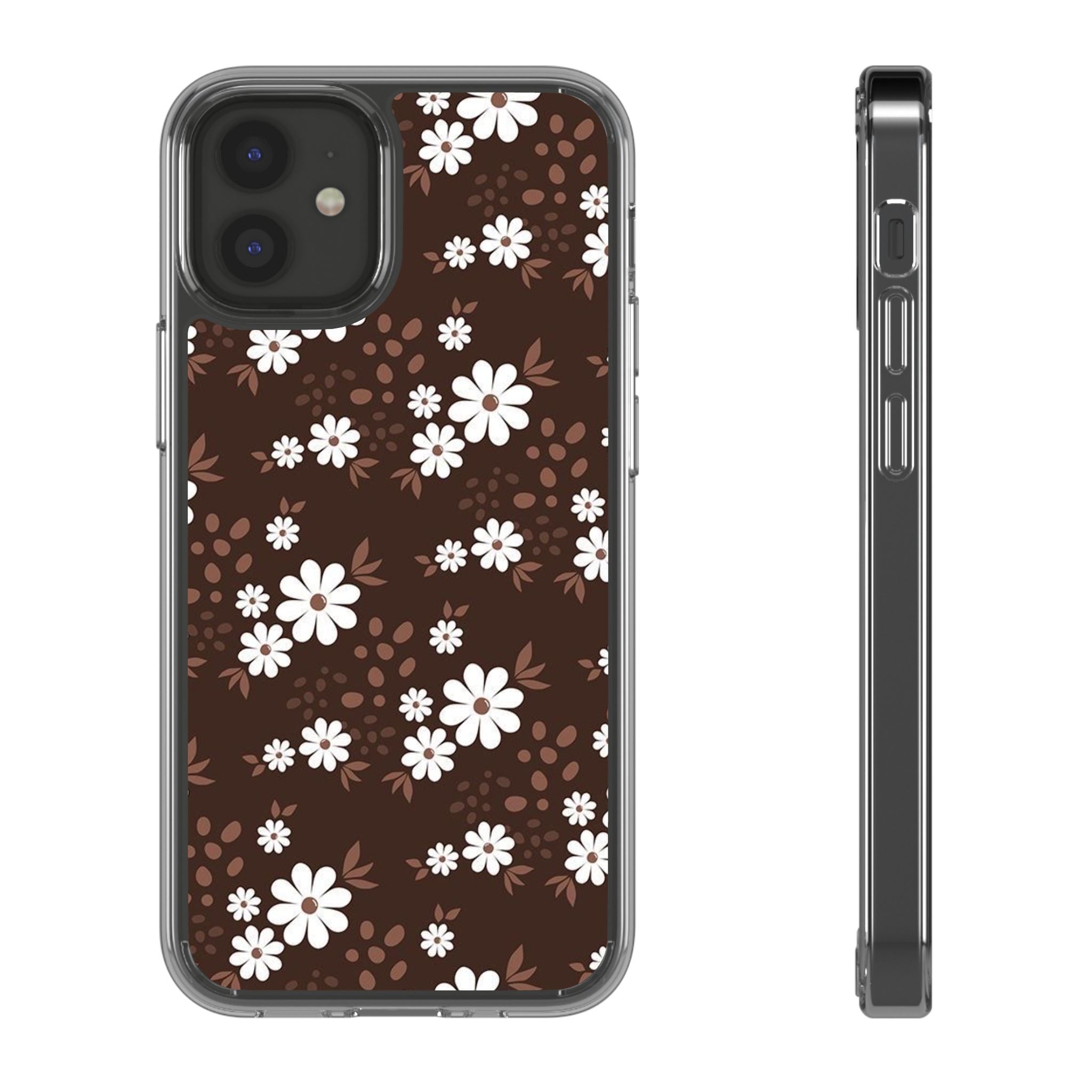 Floral Clear Phone Case, Durable Phone Cover, Transparent Phone Protection, Gift for Her, Spring Phone Accessory