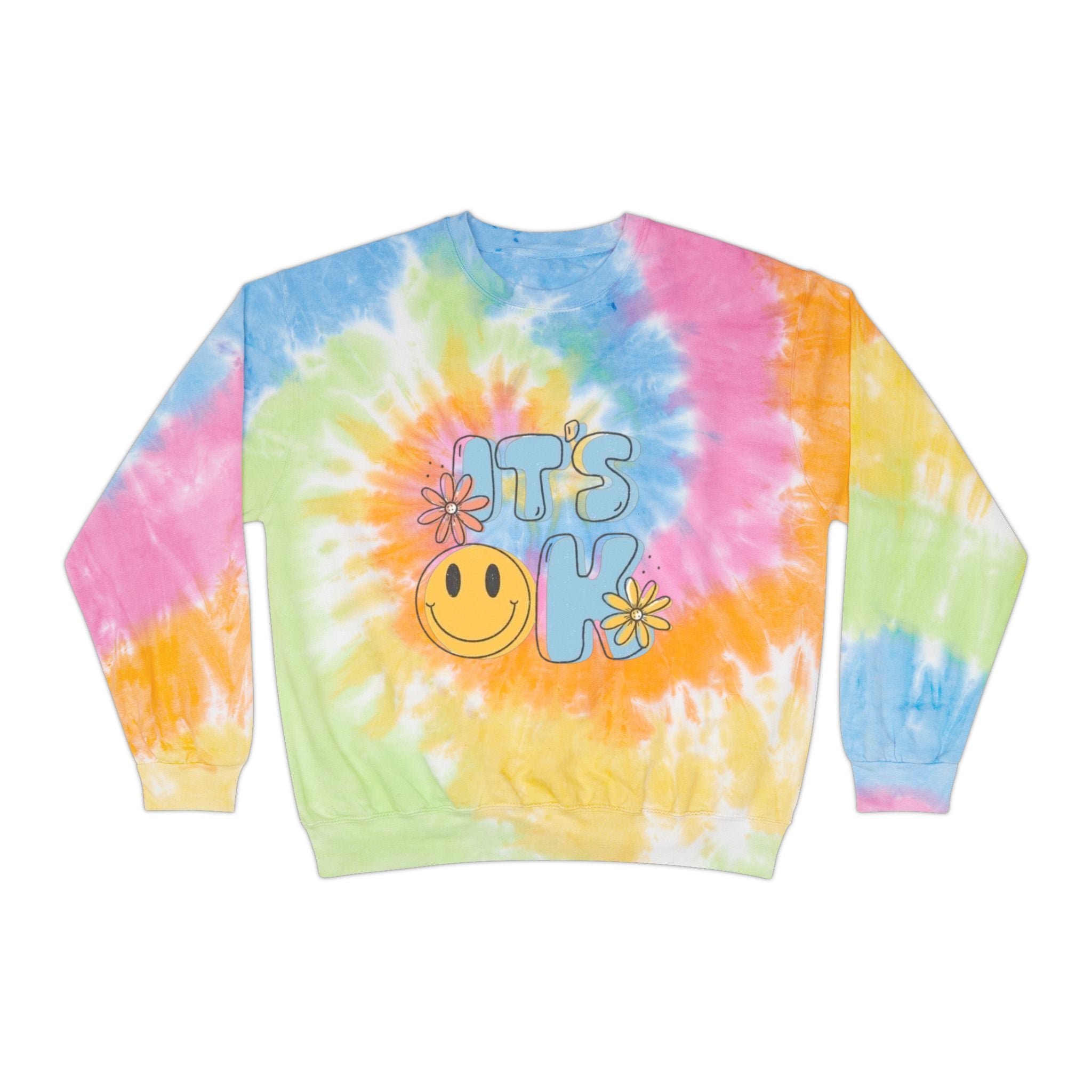 Cheerful Tie-Dye Sweatshirt | Perfect for Cozy Days, Gift for Friends, Self-Care, Summer Festivals, Relaxed Vibes