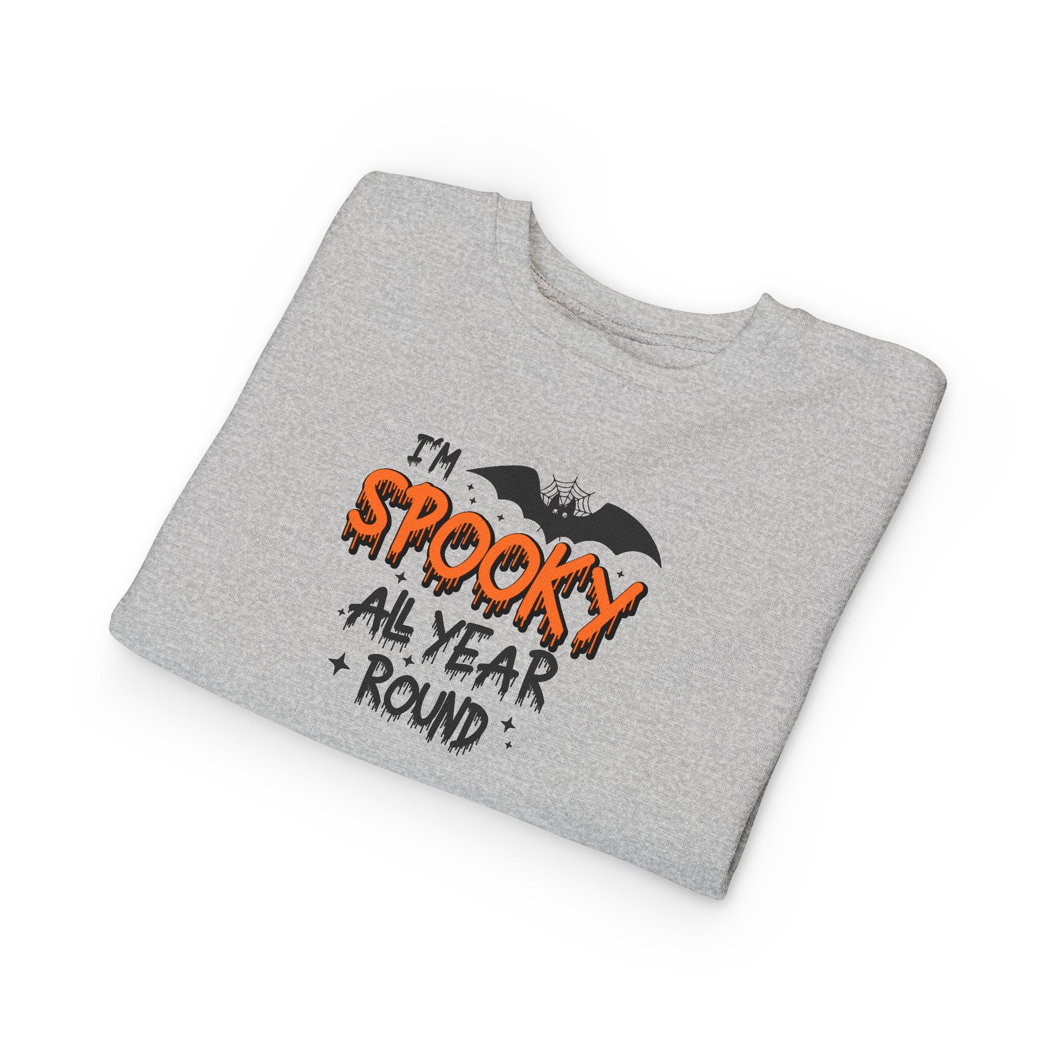 Spooky Toddler Sweatshirt for Year-Round Fun, Halloween Gift, Cozy Kids Clothing, Bat Graphic Pullover, Cute Toddler Outfit