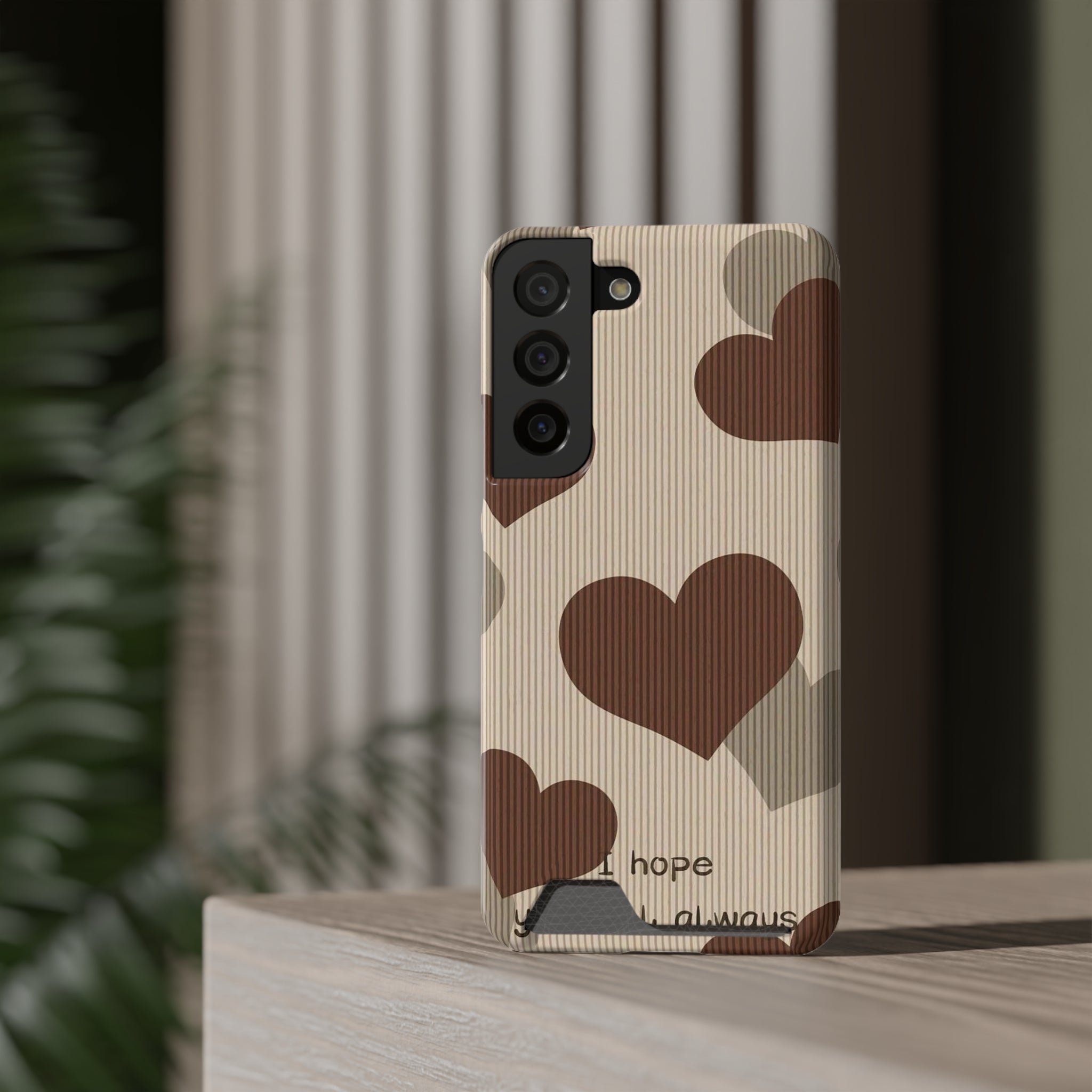 Heartfelt Phone Case with Card Holder | Cute Gift for Friends, Valentine's, Anniversary, Durable Protection, Everyday Use