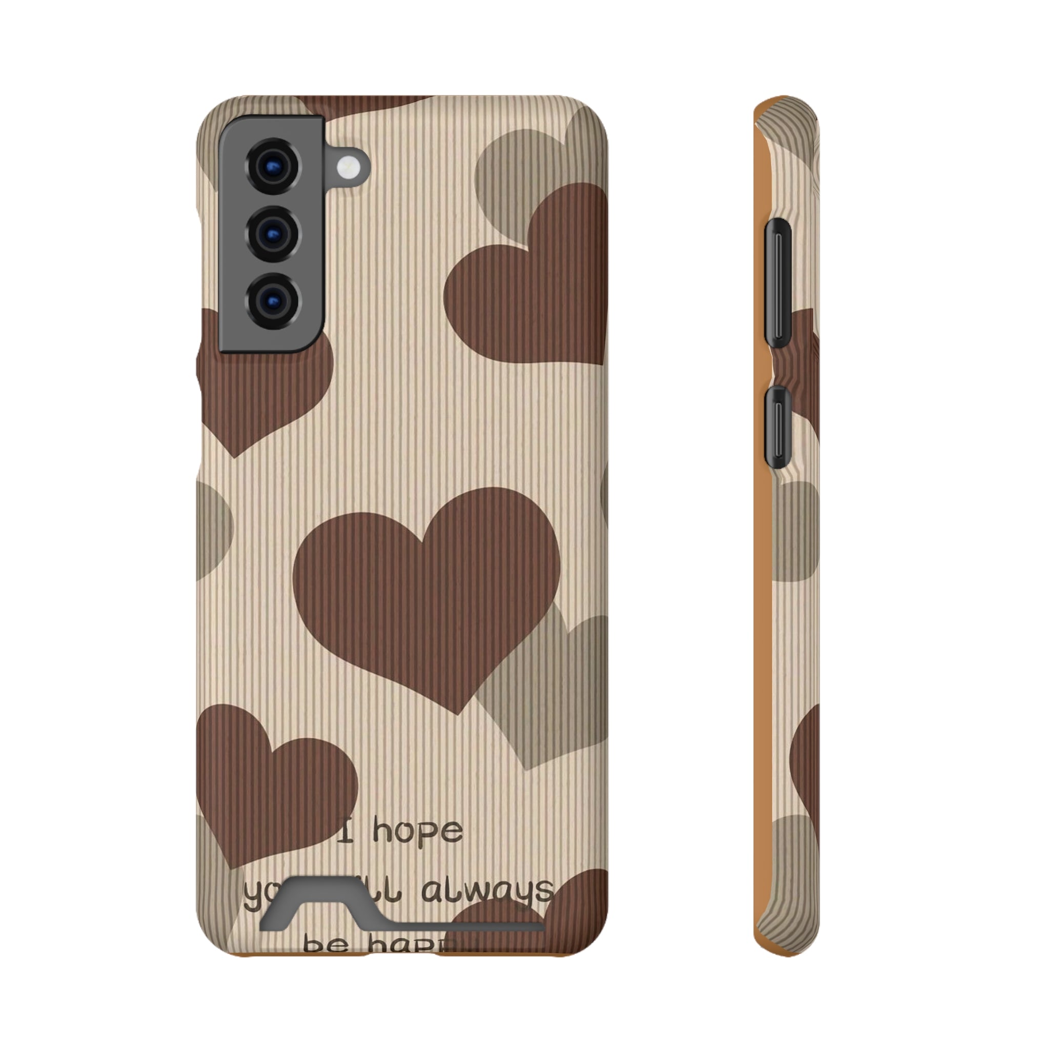 Heartfelt Phone Case with Card Holder | Cute Gift for Friends, Valentine's, Anniversary, Durable Protection, Everyday Use