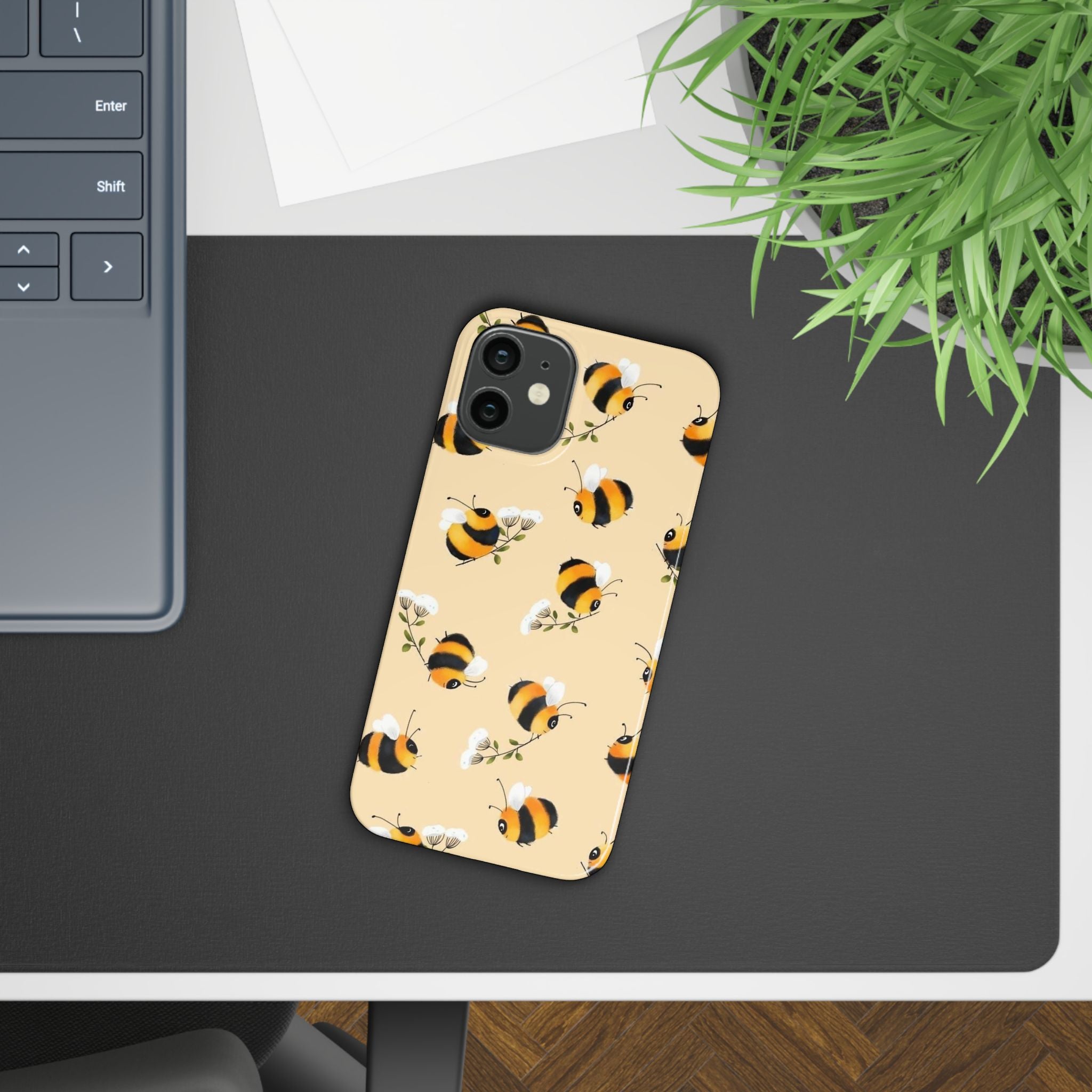 Bee-inspired Slim Phone Cases, Cute Bumblebee Design, Eco-friendly Mobile Covers, Perfect Gift for Nature Lovers