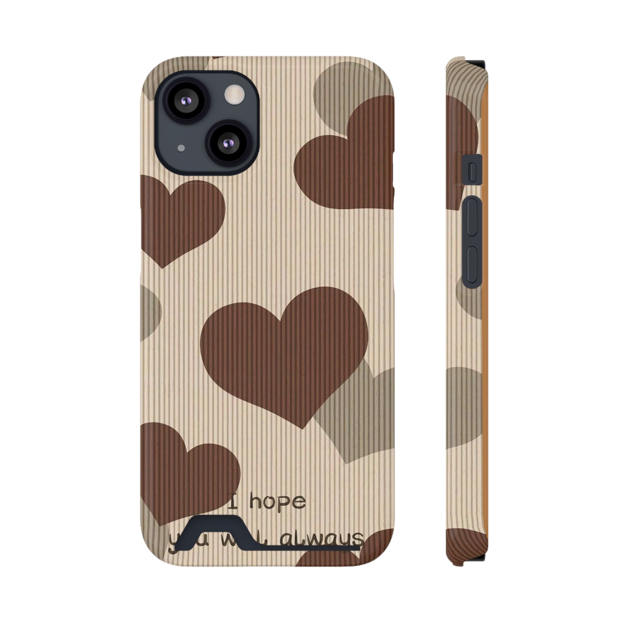 Heartfelt Phone Case with Card Holder | Cute Gift for Friends, Valentine's, Anniversary, Durable Protection, Everyday Use