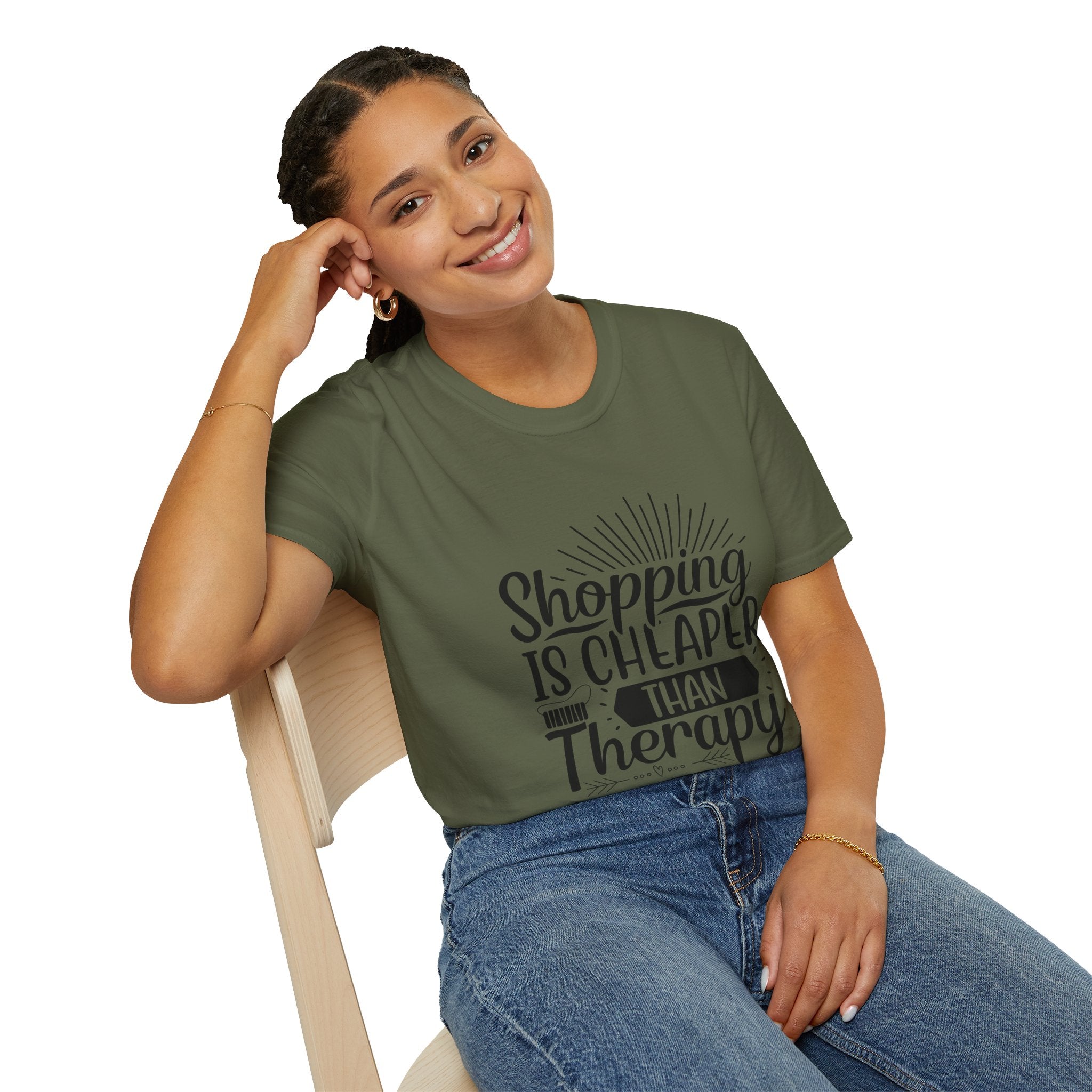 Shopping Therapy T-Shirt, Funny Gift for Shoppers, Casual Tee, Unique Humor Shirt, Gift for Her