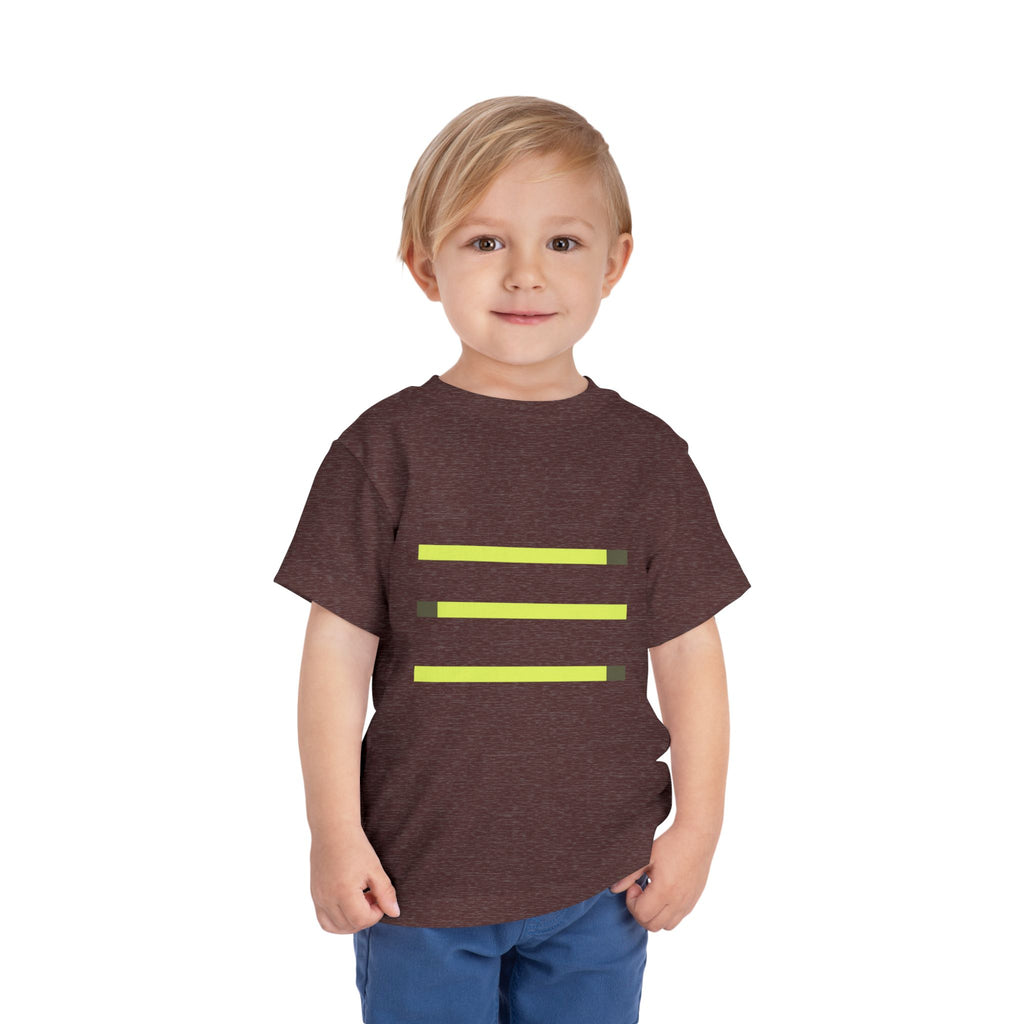 Toddler Short Sleeve Tee with Yellow Lines, Kids Fashion, Summer Playwear, Birthday Gift, Everyday Comfort, Fun Casual Wear