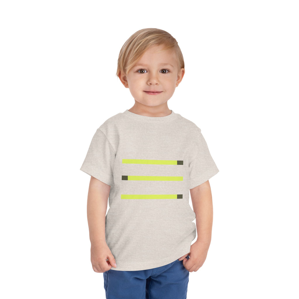 Toddler Short Sleeve Tee with Yellow Lines, Kids Fashion, Summer Playwear, Birthday Gift, Everyday Comfort, Fun Casual Wear