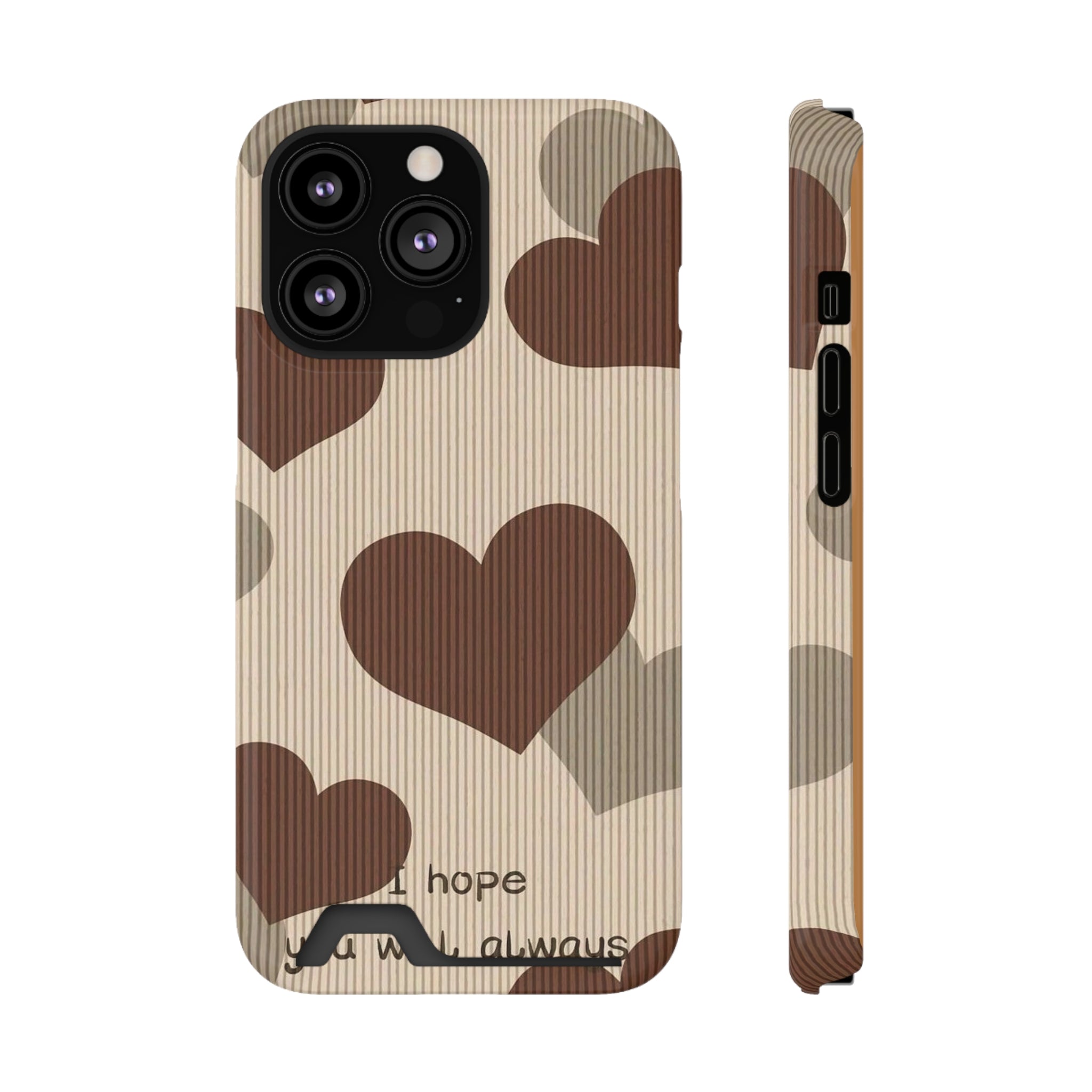 Heartfelt Phone Case with Card Holder | Cute Gift for Friends, Valentine's, Anniversary, Durable Protection, Everyday Use