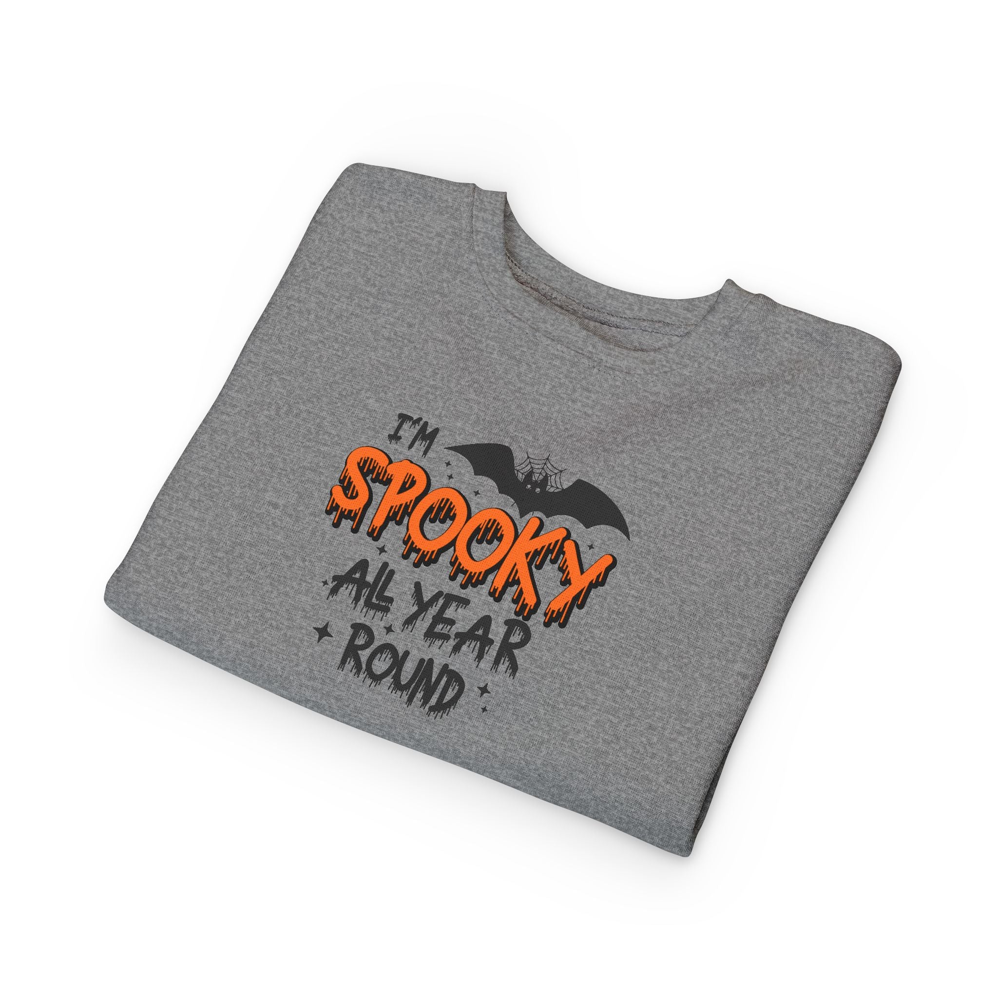 Spooky Toddler Sweatshirt for Year-Round Fun, Halloween Gift, Cozy Kids Clothing, Bat Graphic Pullover, Cute Toddler Outfit