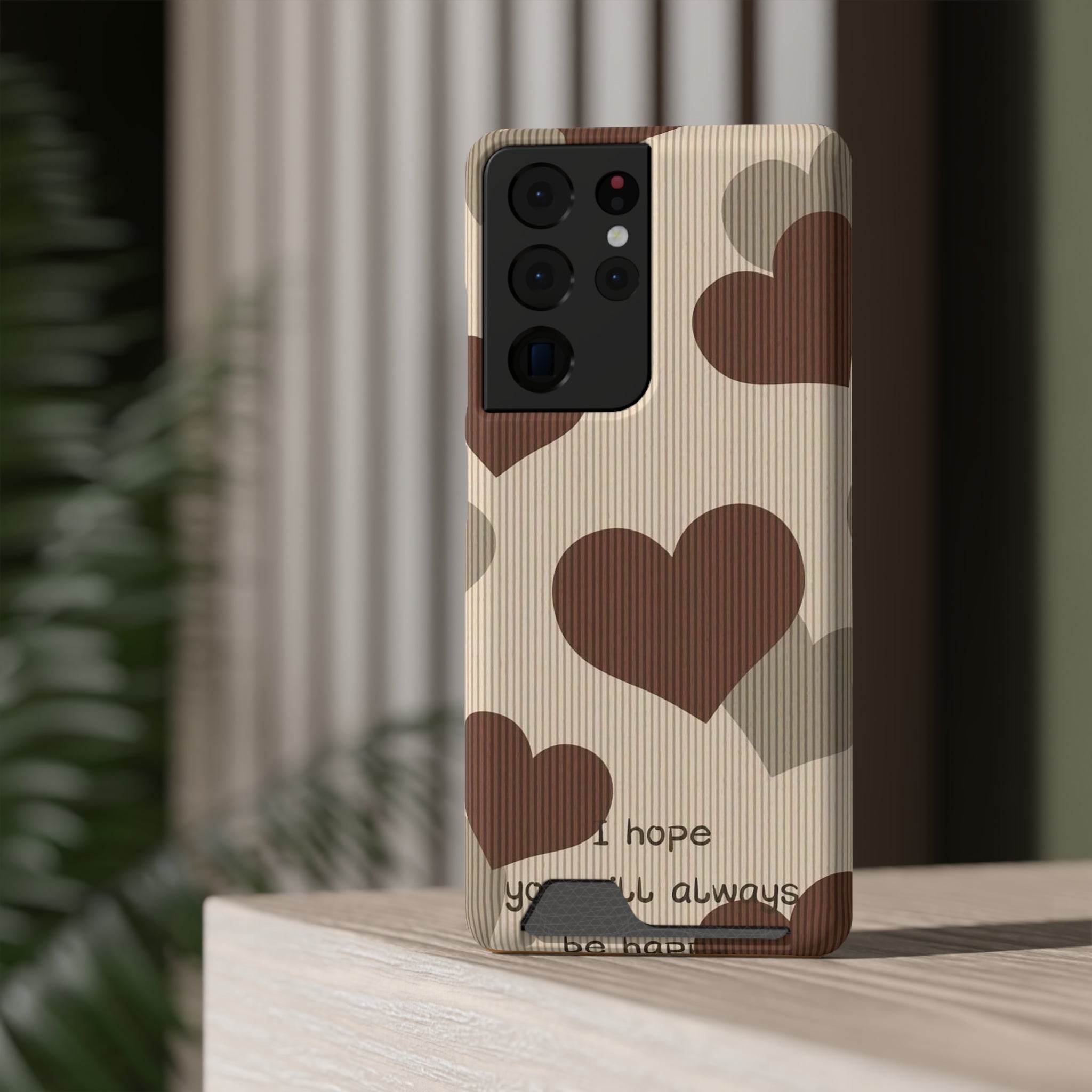 Heartfelt Phone Case with Card Holder | Cute Gift for Friends, Valentine's, Anniversary, Durable Protection, Everyday Use