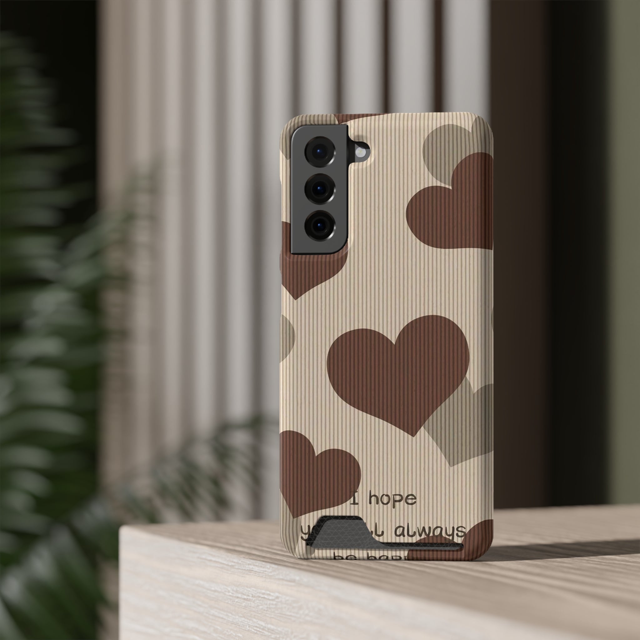 Heartfelt Phone Case with Card Holder | Cute Gift for Friends, Valentine's, Anniversary, Durable Protection, Everyday Use