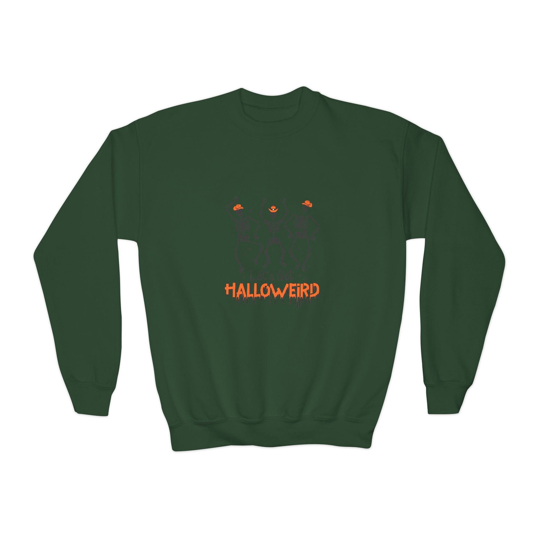 Halloween Youth Crewneck Sweatshirt, Spooky Sweatshirt, Kids Halloween Costume, Trick or Treat Gift, Fall Apparel, Cozy Halloween Clothing
