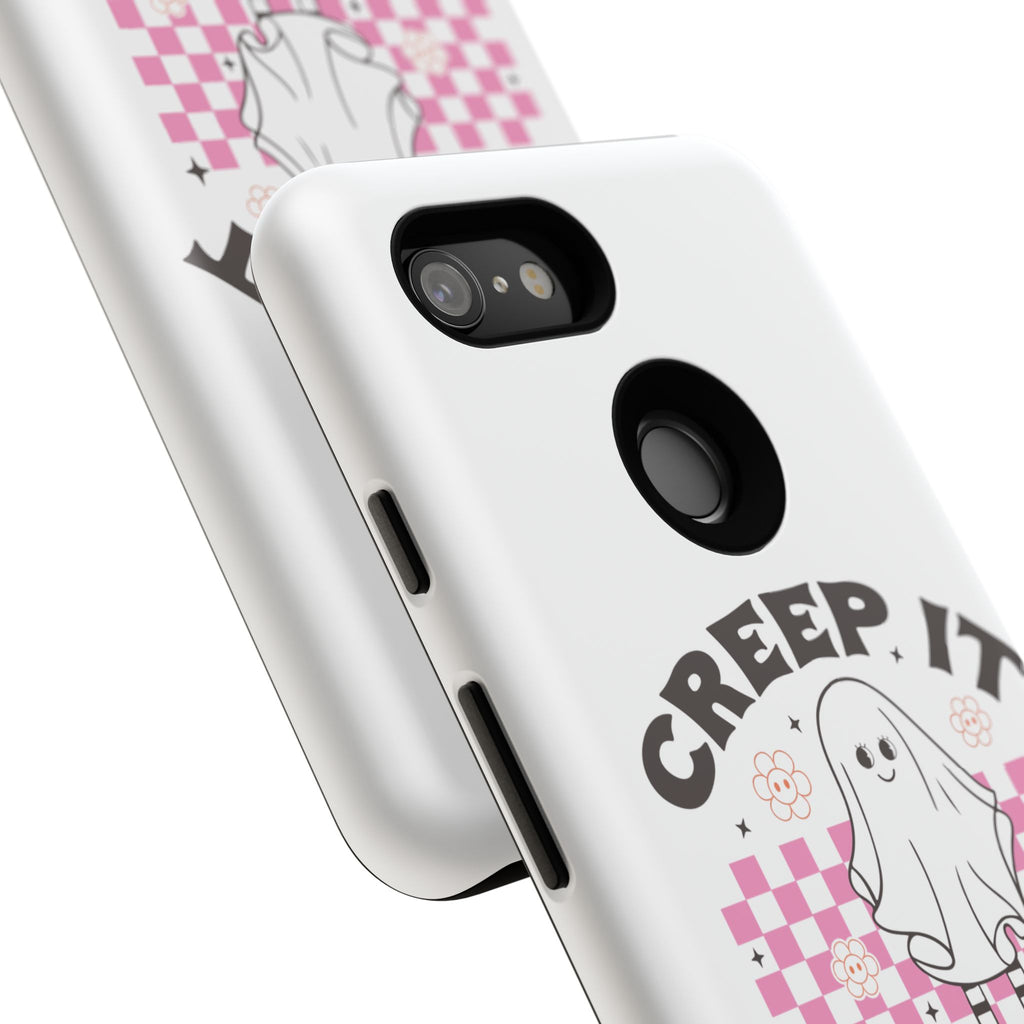 Cute Ghost Phone Case - Creep It Real, Halloween Accessories, Skateboard Theme, Kawaii Gift, Fun Phone Cover