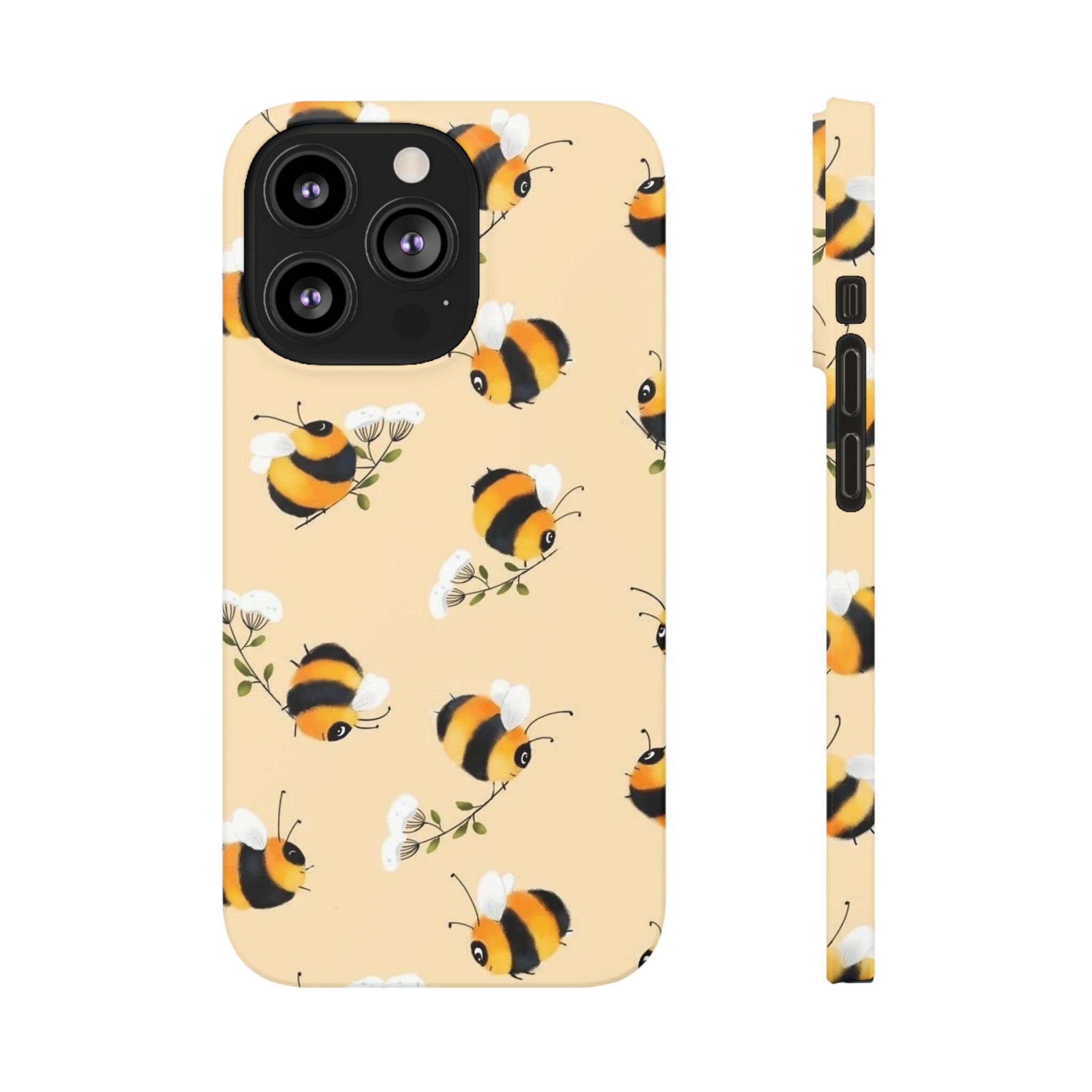 Bee-inspired Slim Phone Cases, Cute Bumblebee Design, Eco-friendly Mobile Covers, Perfect Gift for Nature Lovers