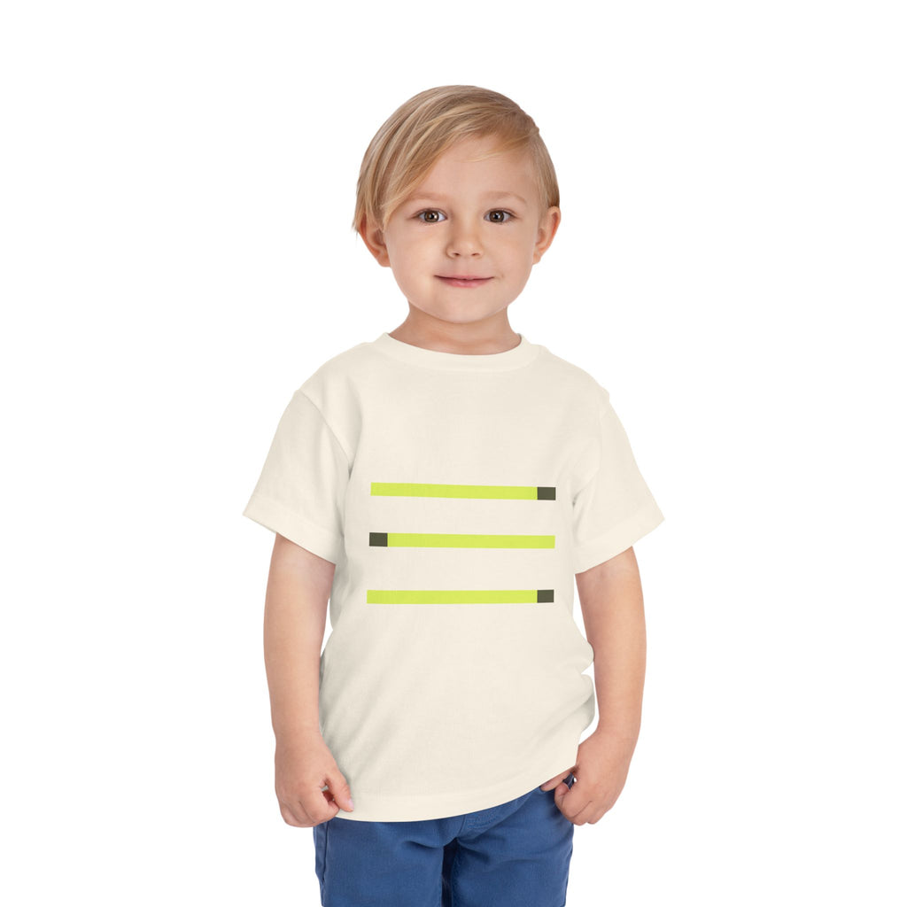 Toddler Short Sleeve Tee with Yellow Lines, Kids Fashion, Summer Playwear, Birthday Gift, Everyday Comfort, Fun Casual Wear