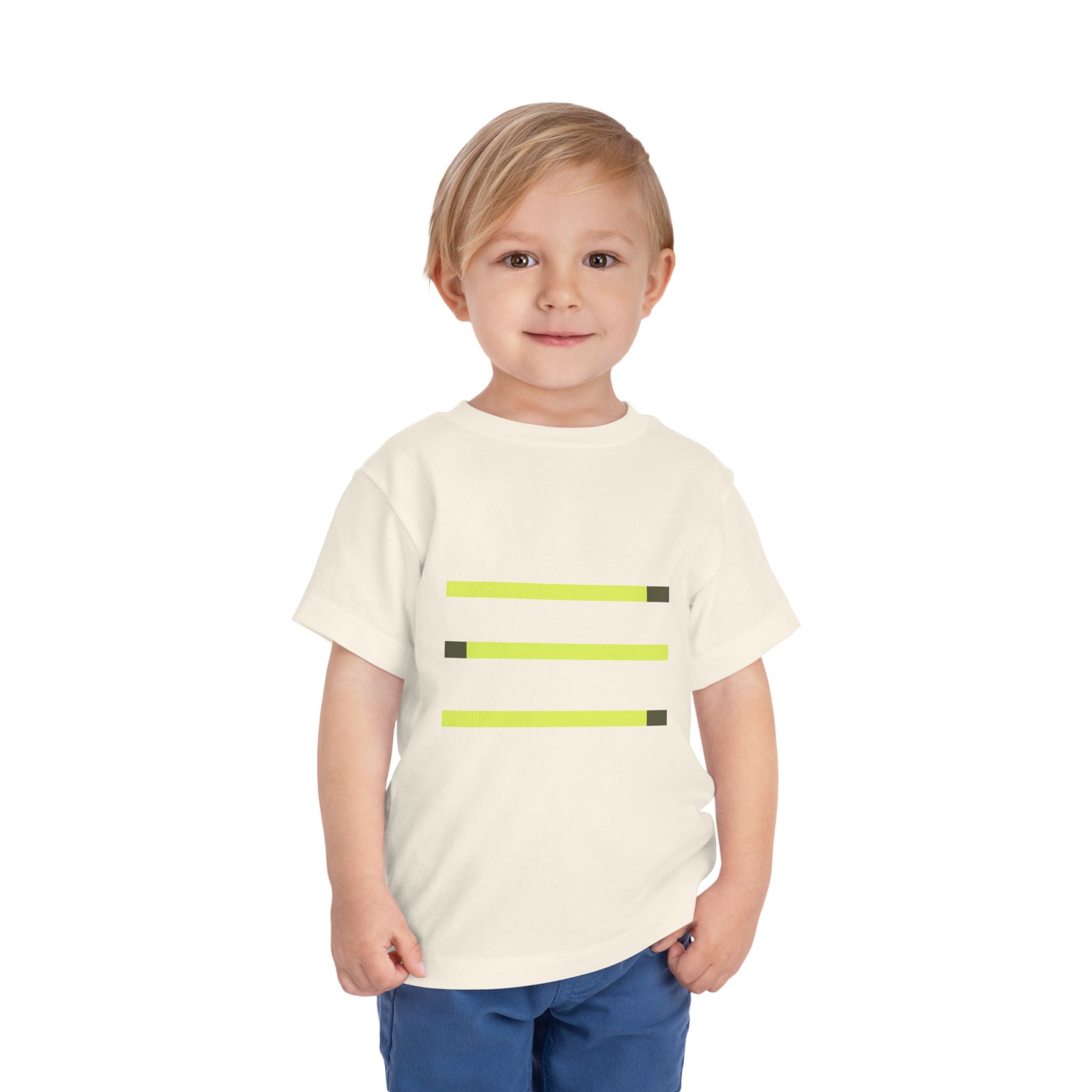 Toddler Short Sleeve Tee with Yellow Lines, Kids Fashion, Summer Playwear, Birthday Gift, Everyday Comfort, Fun Casual Wear