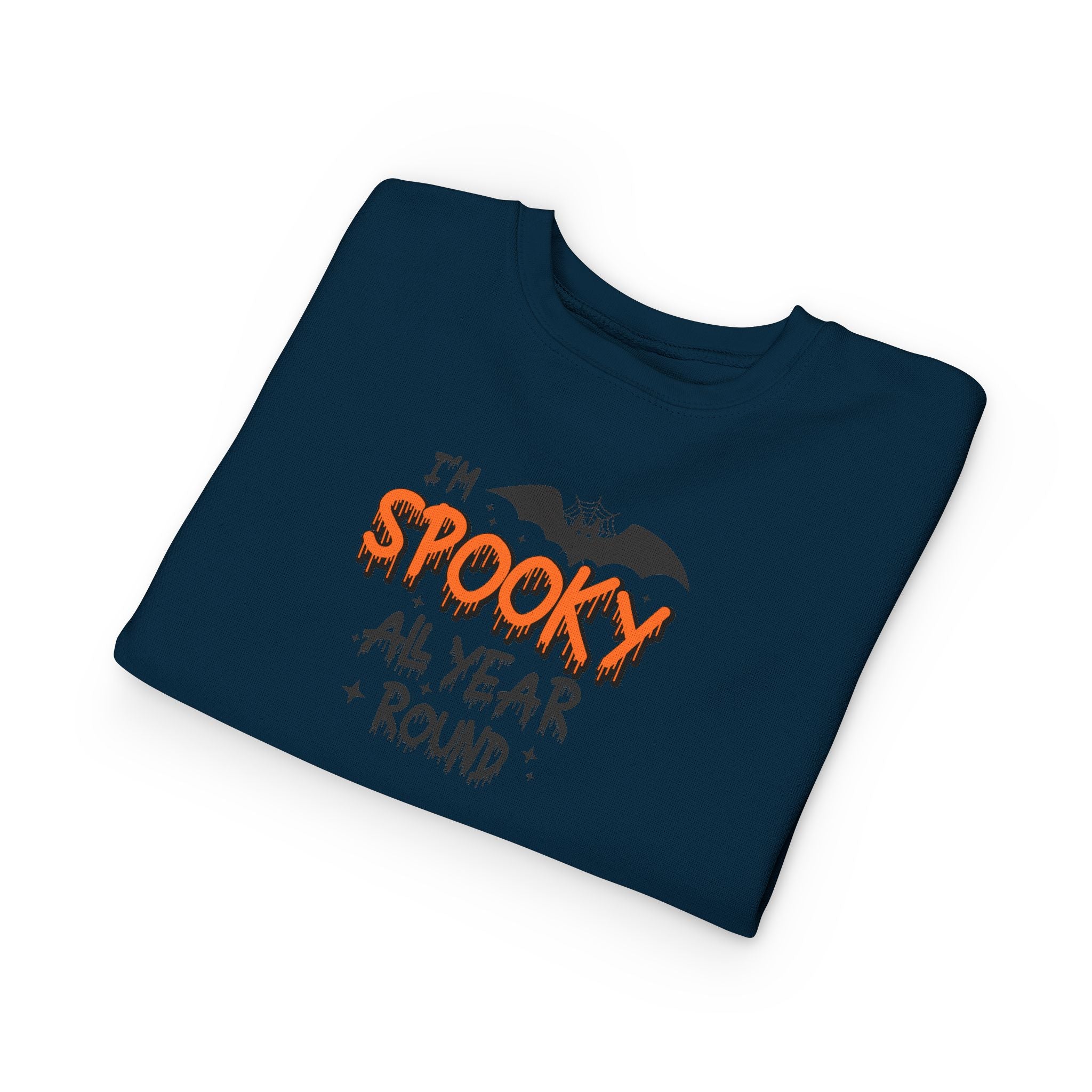 Spooky Toddler Sweatshirt for Year-Round Fun, Halloween Gift, Cozy Kids Clothing, Bat Graphic Pullover, Cute Toddler Outfit