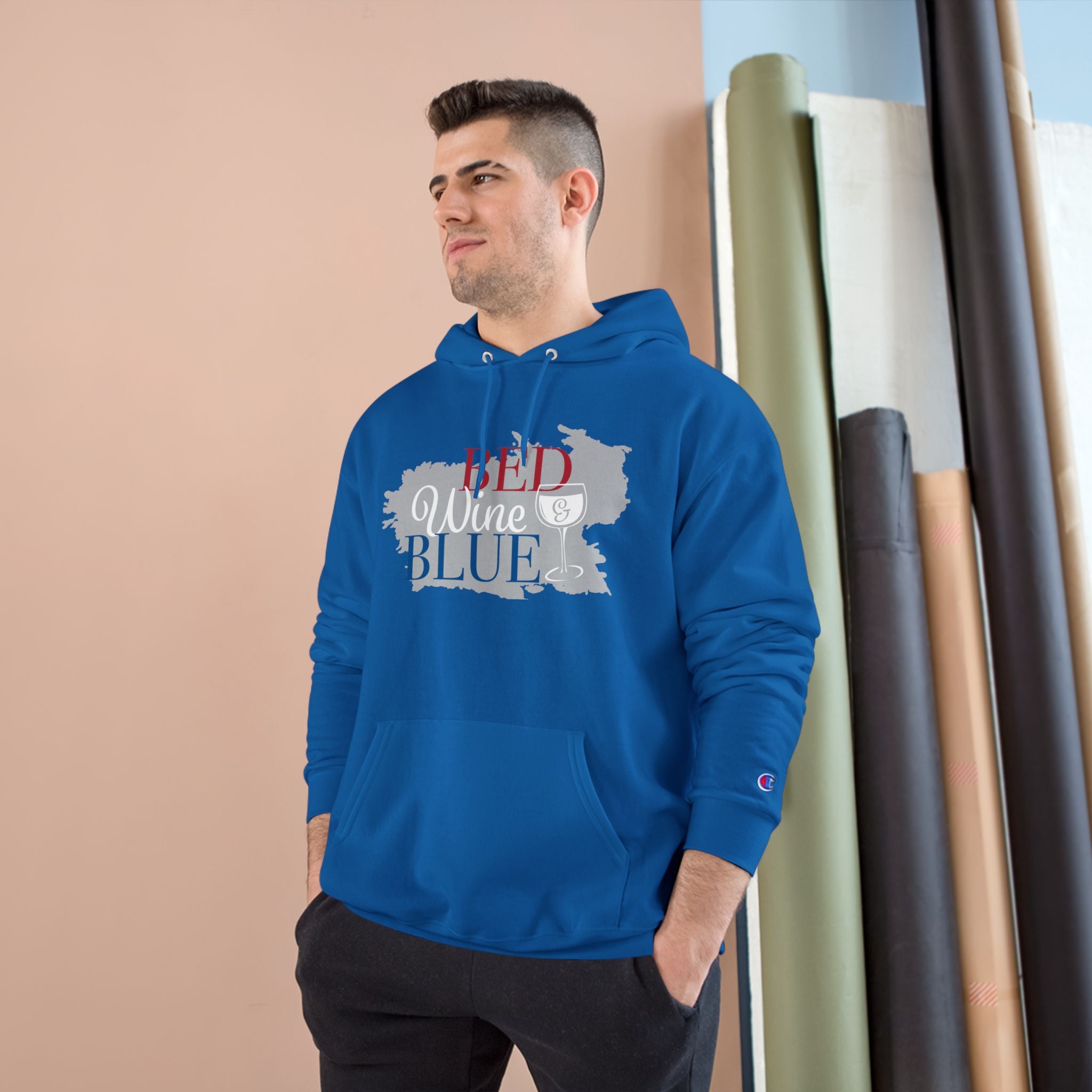 Wine Lover's Champion Hoodie, Cozy Sweatshirt, Gift for Wine Enthusiasts, Casual Outfit, Perfect for Relaxing Nights