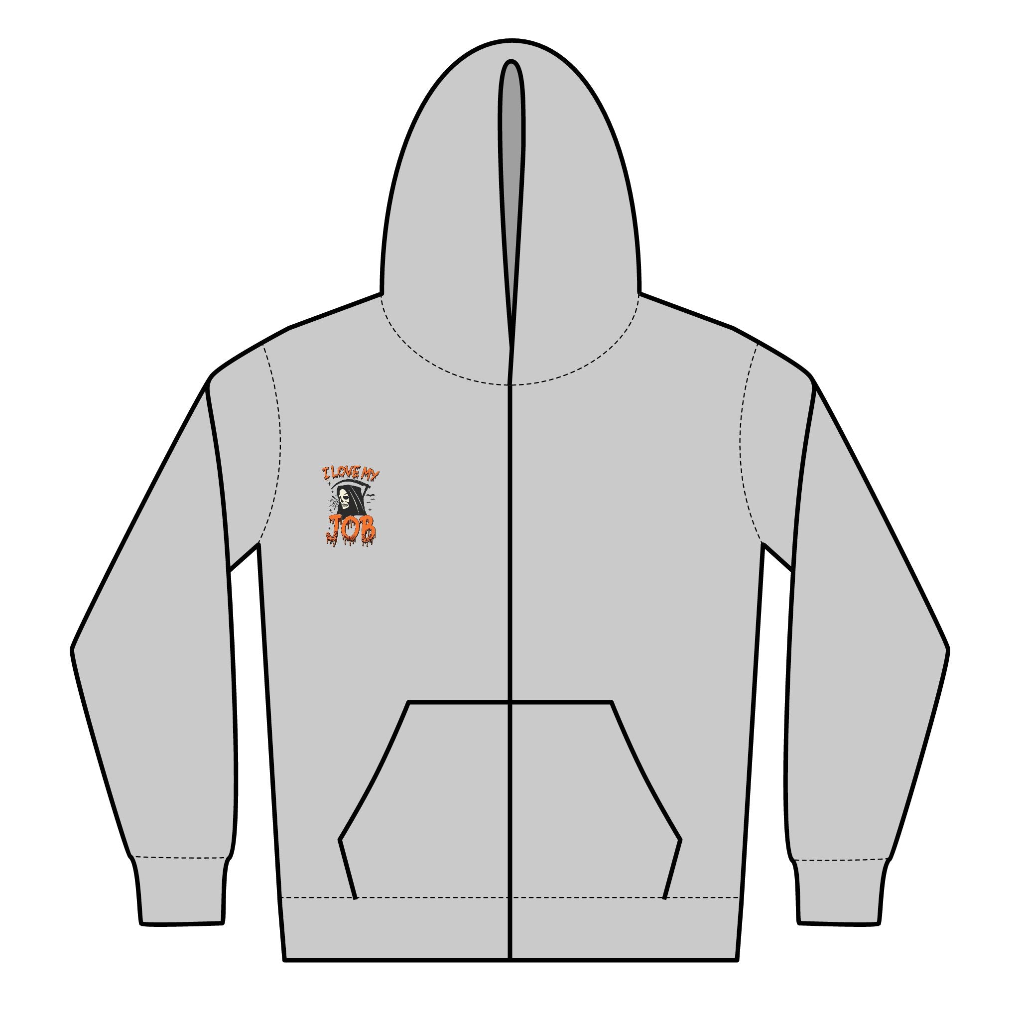 Halloween-Themed Youth Zipped Hoodie, Perfect for Fall, Spooky Season, Fun Job Gift, Cozy Layer, Cute Teens Apparel