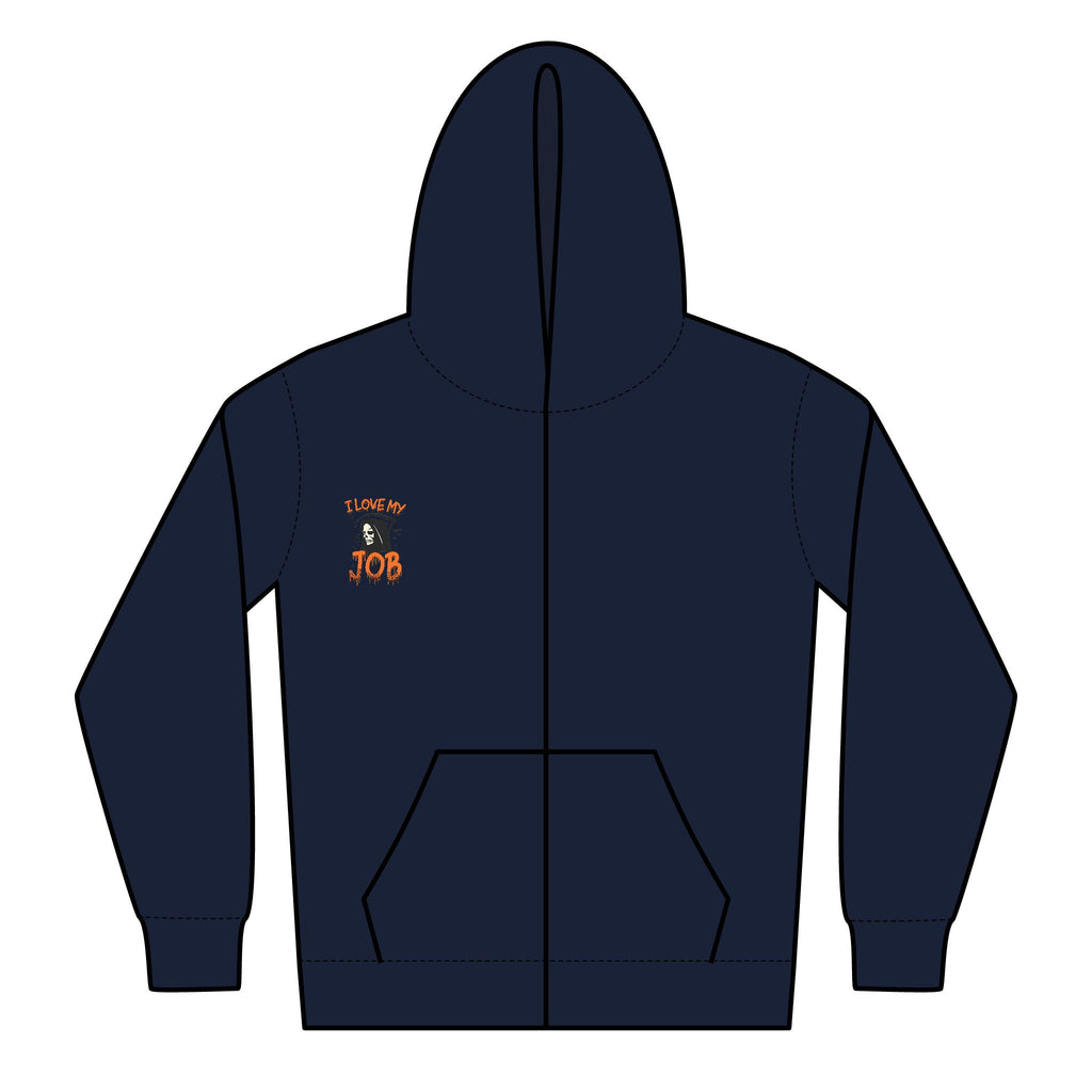Halloween-Themed Youth Zipped Hoodie, Perfect for Fall, Spooky Season, Fun Job Gift, Cozy Layer, Cute Teens Apparel