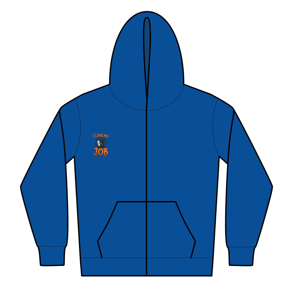 Halloween-Themed Youth Zipped Hoodie, Perfect for Fall, Spooky Season, Fun Job Gift, Cozy Layer, Cute Teens Apparel