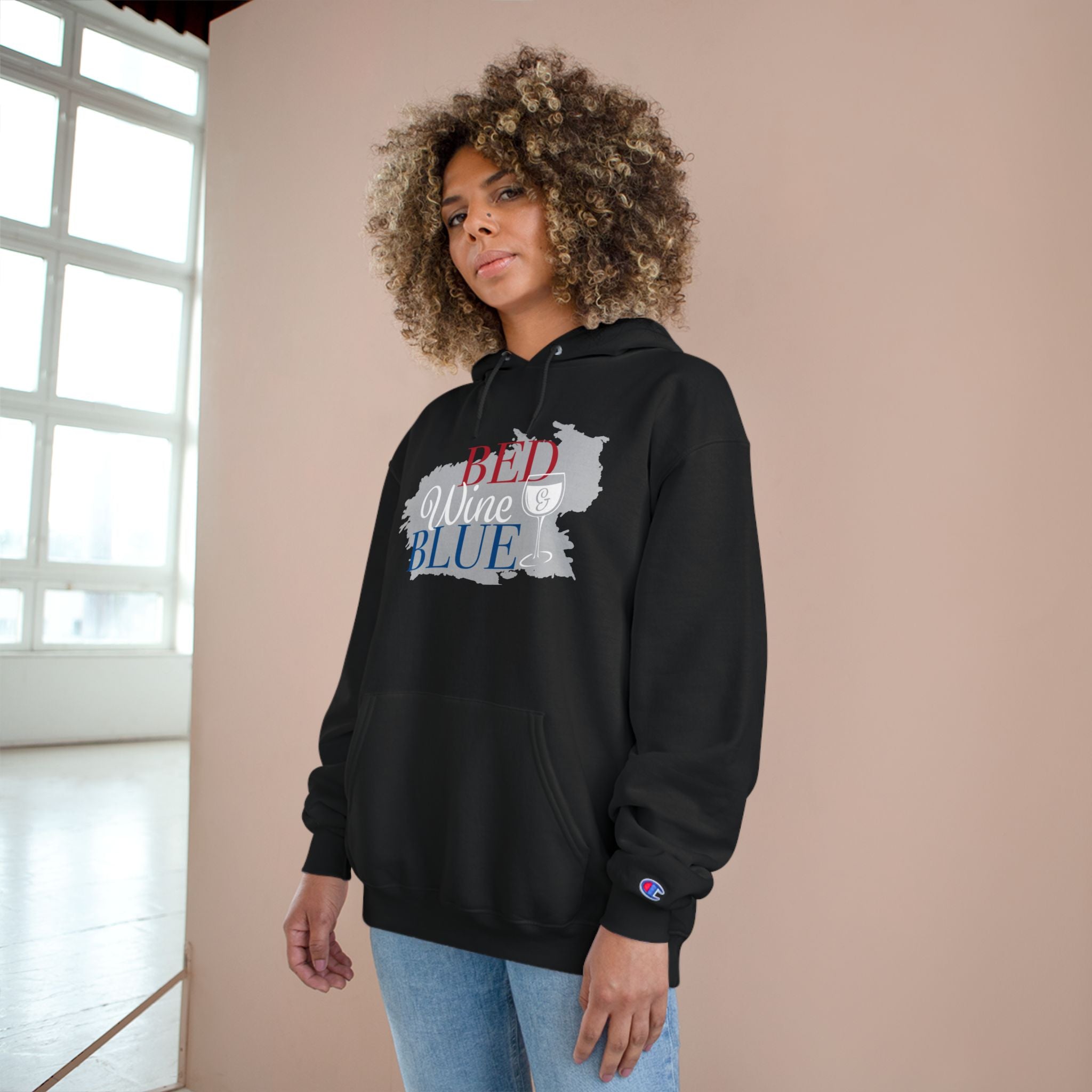 Wine Lover's Champion Hoodie, Cozy Sweatshirt, Gift for Wine Enthusiasts, Casual Outfit, Perfect for Relaxing Nights