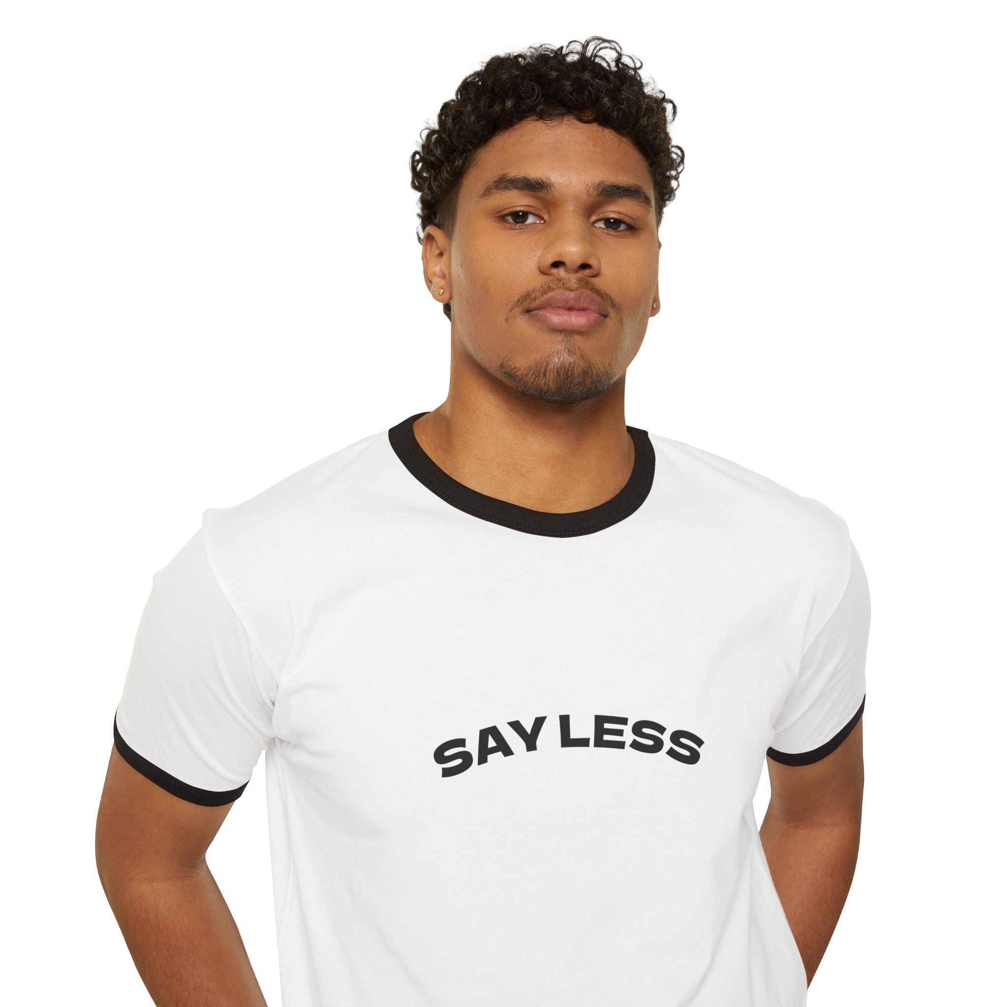 Chic Say Less Unisex Cotton Ringer T-Shirt - Casual Tee, Trendy Apparel, Gift for Friends, Everyday Wear, Fashion Statement