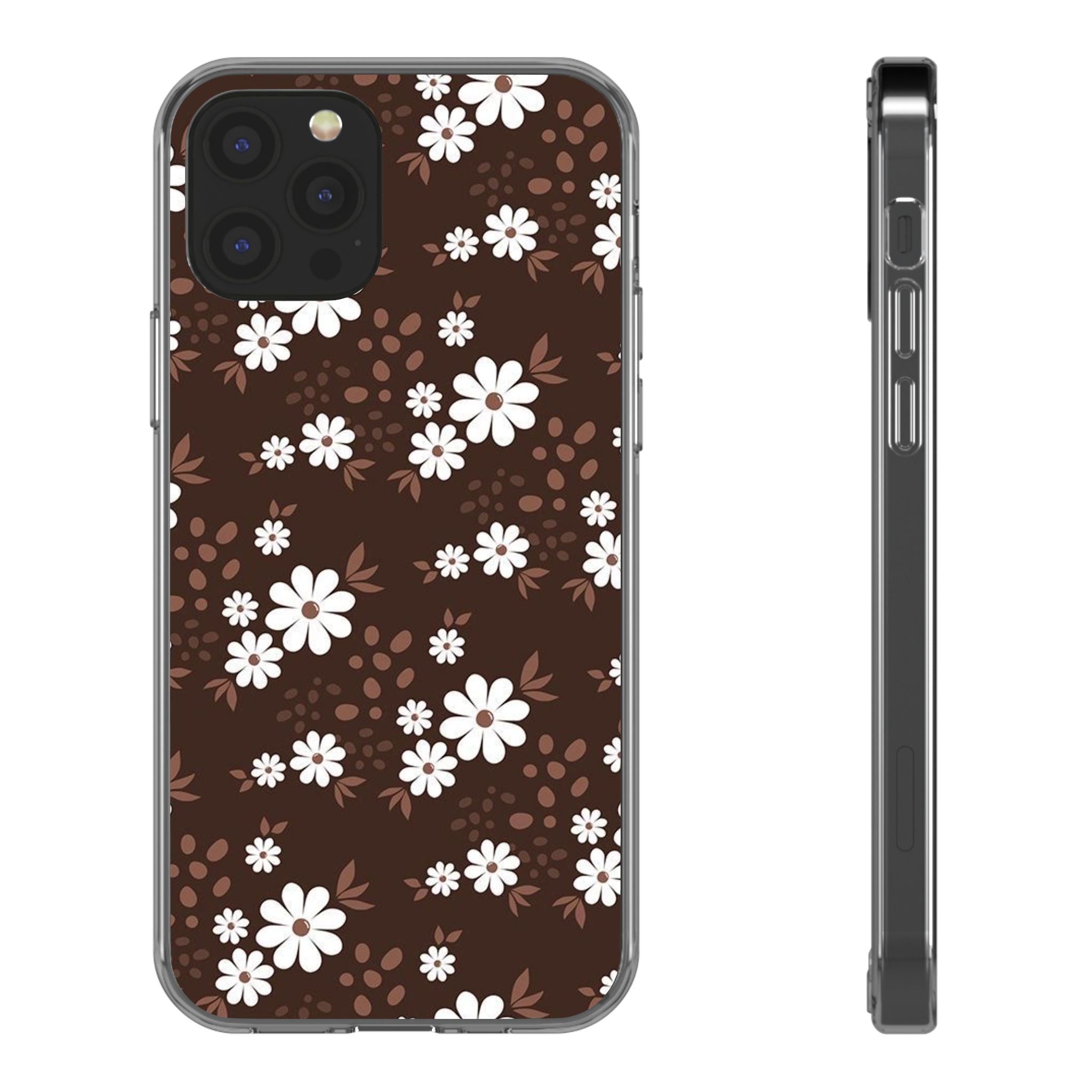 Floral Clear Phone Case, Durable Phone Cover, Transparent Phone Protection, Gift for Her, Spring Phone Accessory