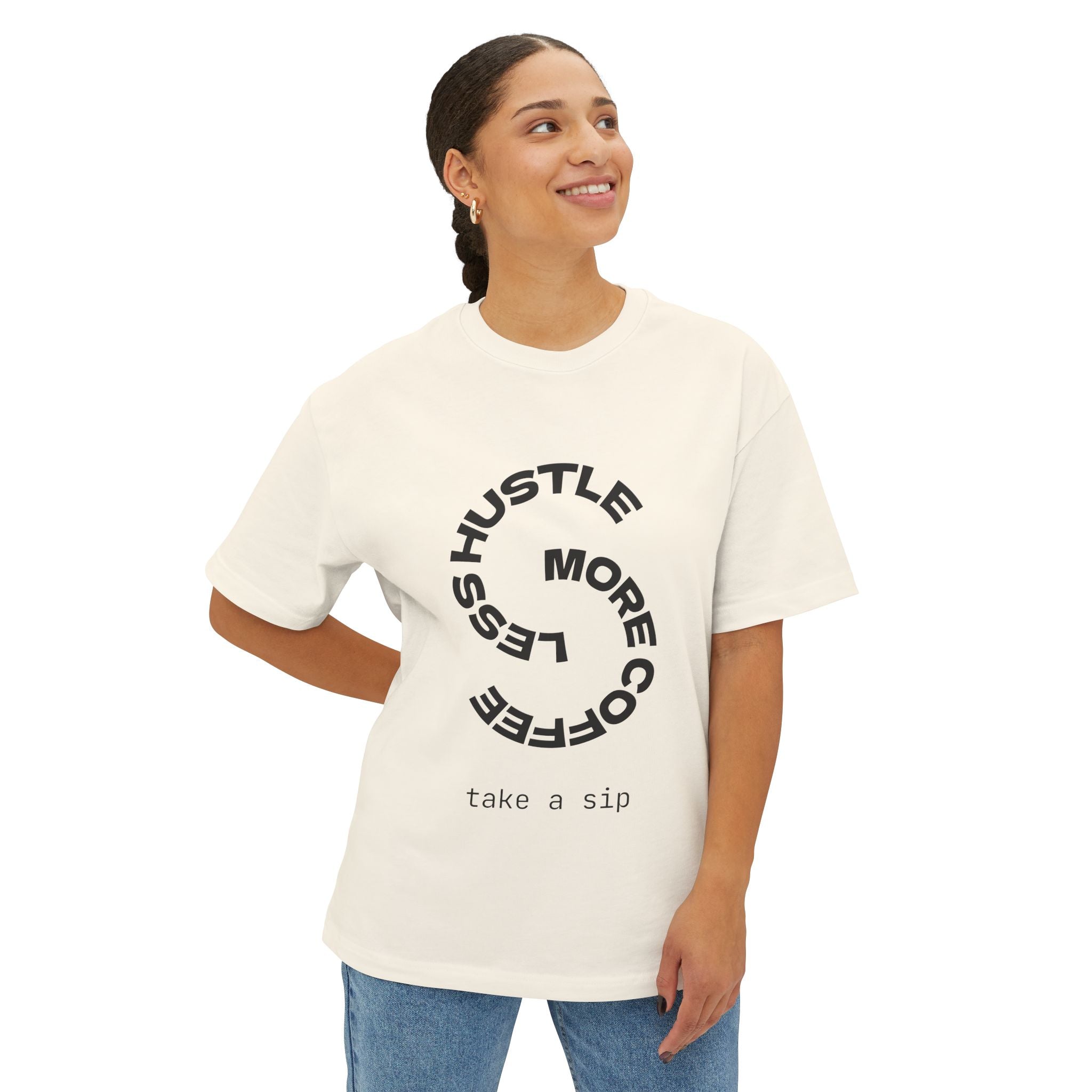 Coffee Lover's Unisex Tee - Hustle Less, Sip More, Gift for Coffee Enthusiasts