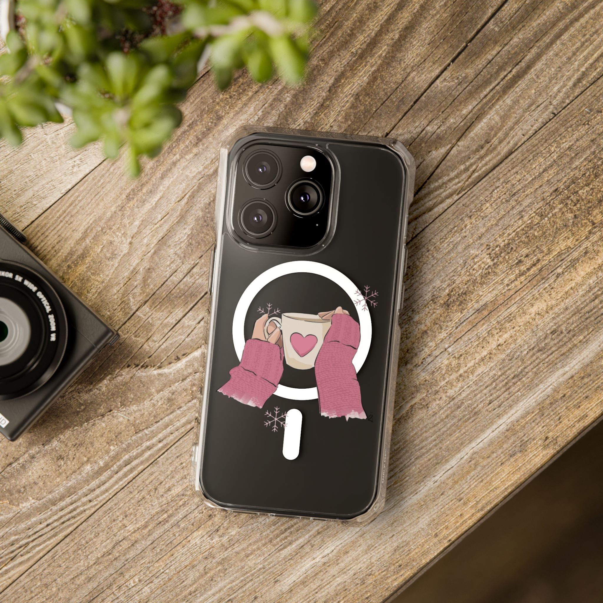 Heartwarming Magnetic Phone Case, Cute Smartphone Cover, Winter Accessories, Gift for Her, Instagrammable Tech