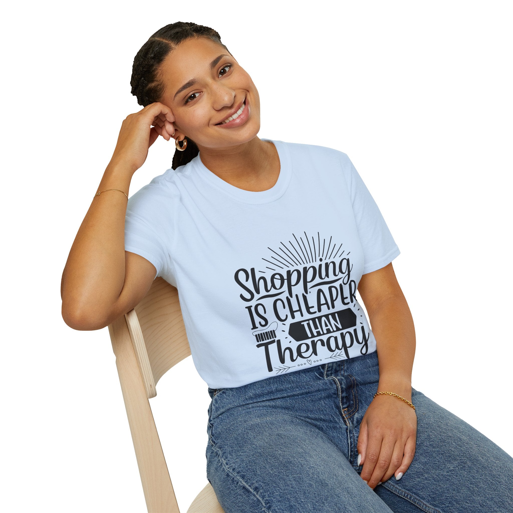 Shopping Therapy T-Shirt, Funny Gift for Shoppers, Casual Tee, Unique Humor Shirt, Gift for Her