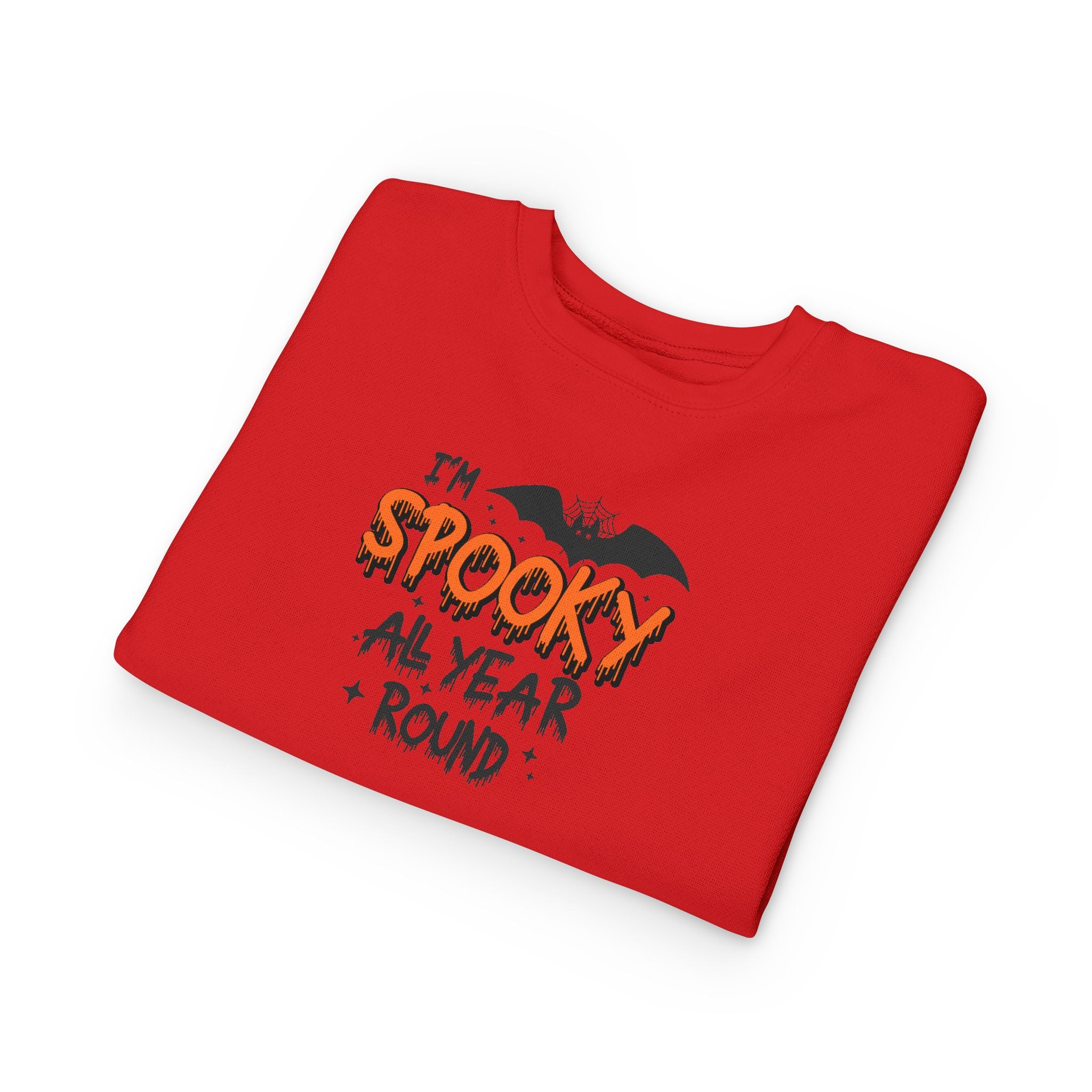 Spooky Toddler Sweatshirt for Year-Round Fun, Halloween Gift, Cozy Kids Clothing, Bat Graphic Pullover, Cute Toddler Outfit