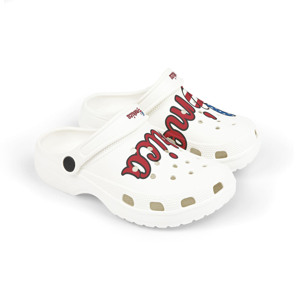 Patriotic Kid's Clogs, Fun Summer Footwear, Ideal for Holidays, Outdoor Play, Fourth of July, Independence Day, Travel, Casual Style