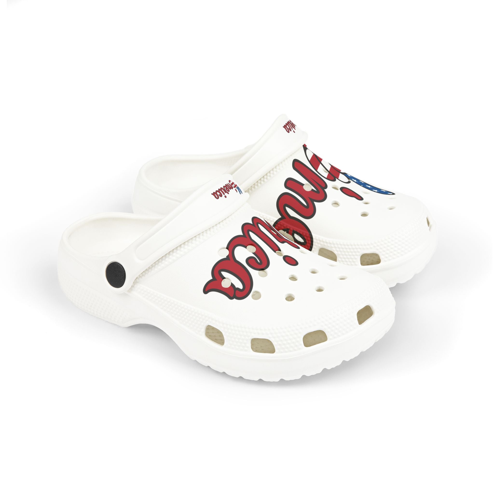 Patriotic Kid's Clogs, Fun Summer Footwear, Ideal for Holidays, Outdoor Play, Fourth of July, Independence Day, Travel, Casual Style