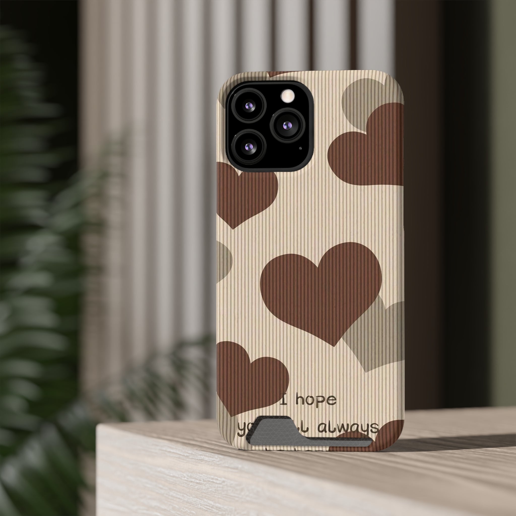 Heartfelt Phone Case with Card Holder | Cute Gift for Friends, Valentine's, Anniversary, Durable Protection, Everyday Use