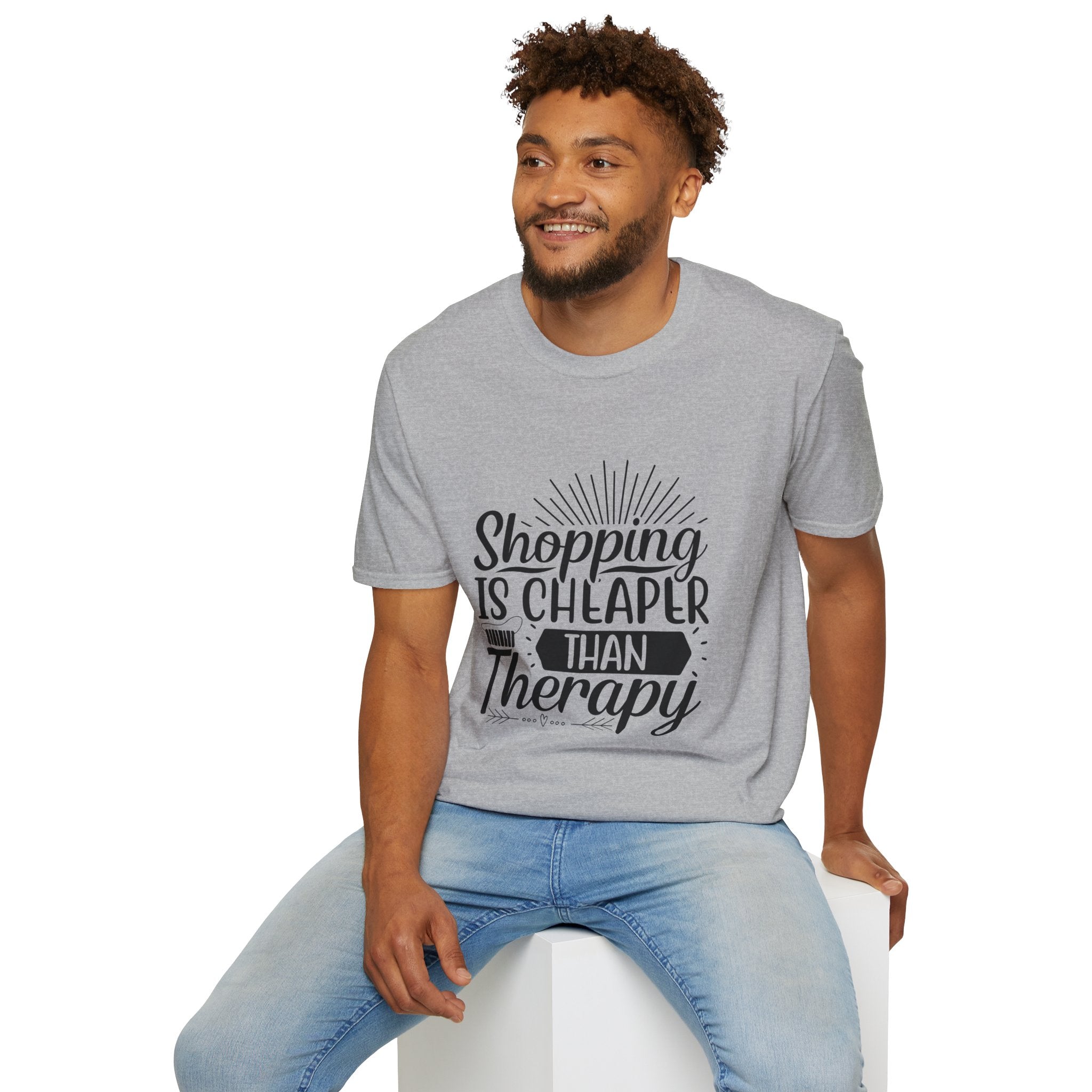 Shopping Therapy T-Shirt, Funny Gift for Shoppers, Casual Tee, Unique Humor Shirt, Gift for Her